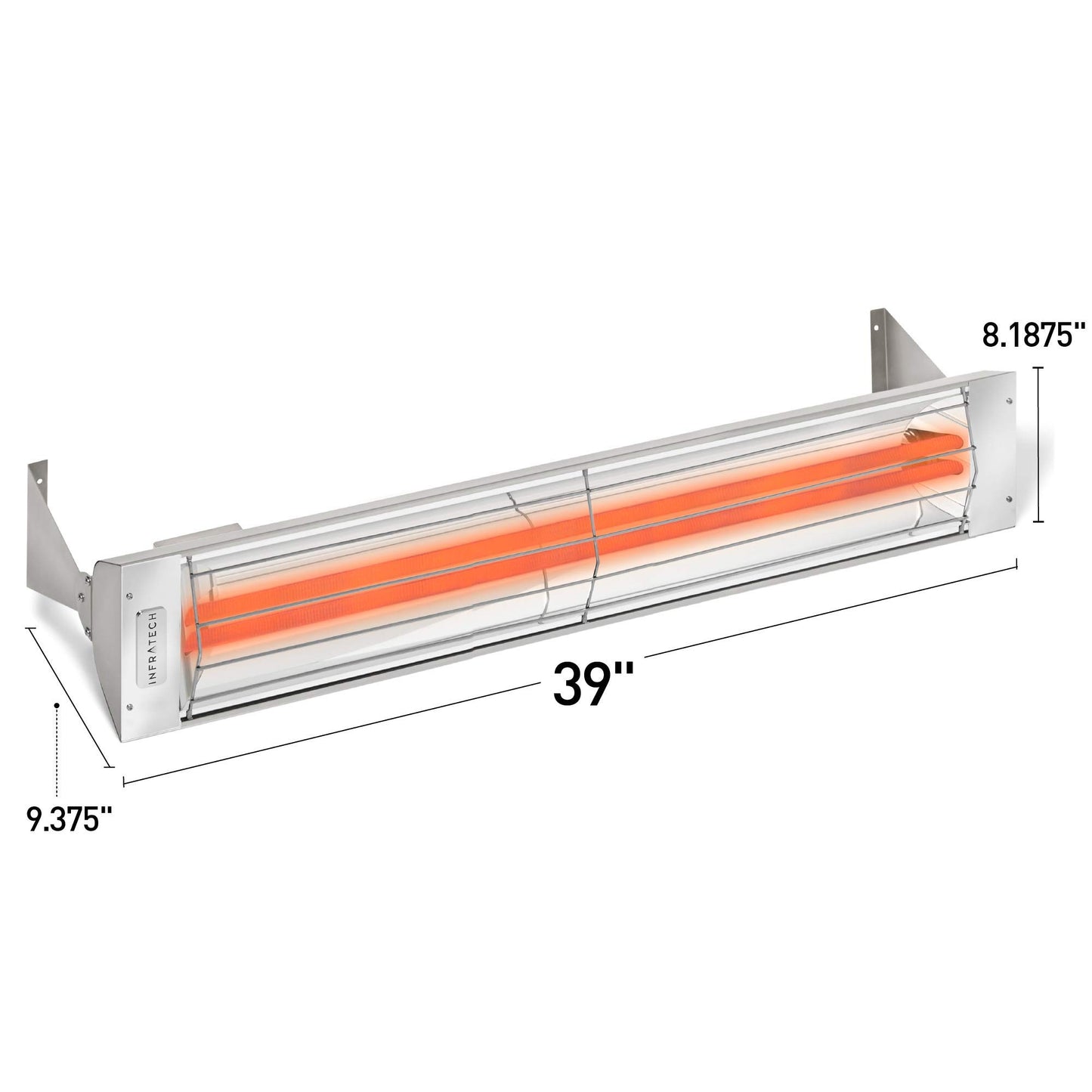 Infratech WD-4024 SS Stainless Steel 39” Dual Element Fixture 4000 Watt, 240 Volt, Stainless Steel