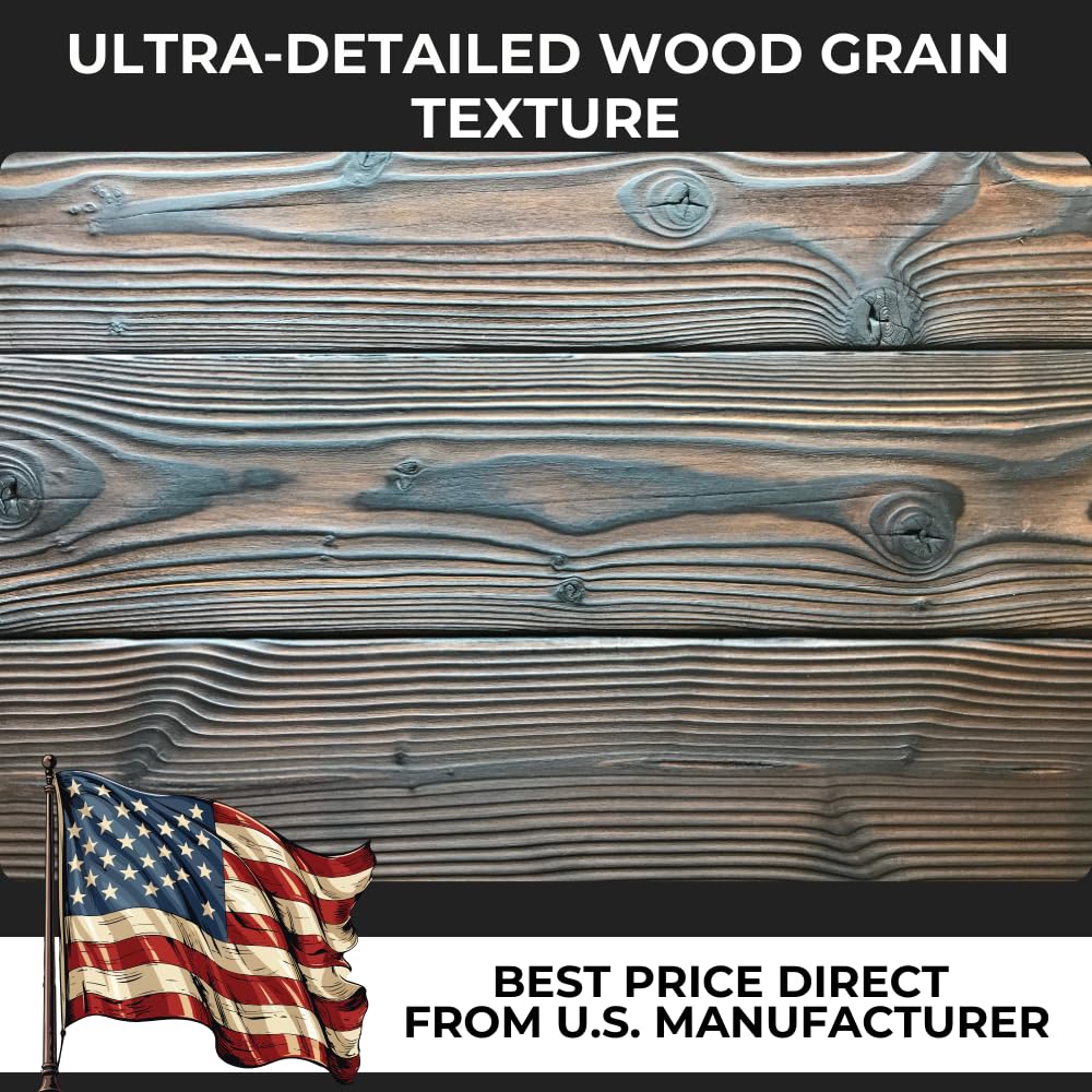 9" Natural Wood Concrete Stamps Mat - (48"x9"x3) Durable Polyurethane Rigid Stamp for Driveways, Walkways and Patios SM 5000/3