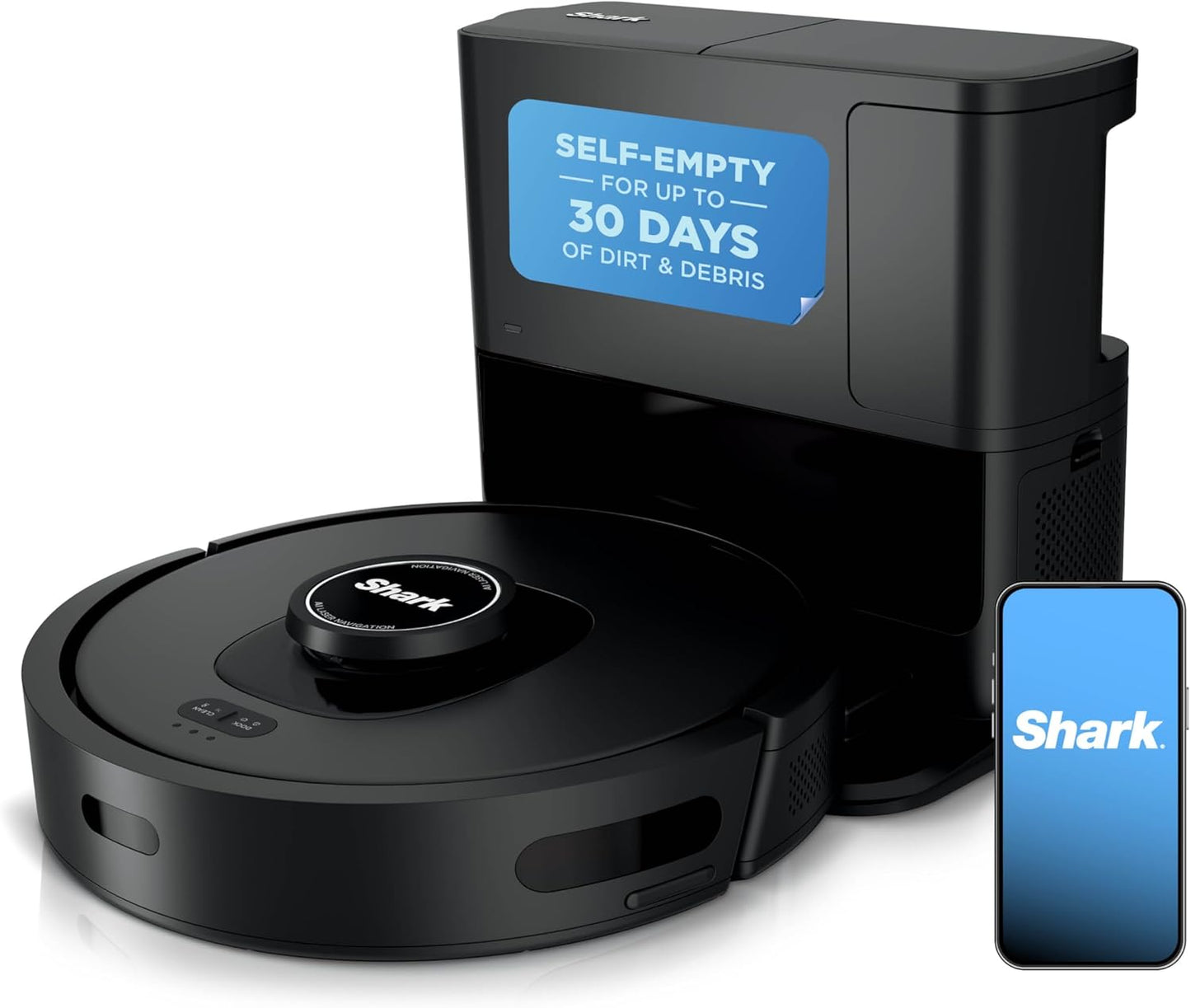 Shark AV2501S AI Ultra Robot Vacuum - Matrix Clean & Home Mapping | 30-Day HEPA Bagless Self-Empty Base, Dark Grey