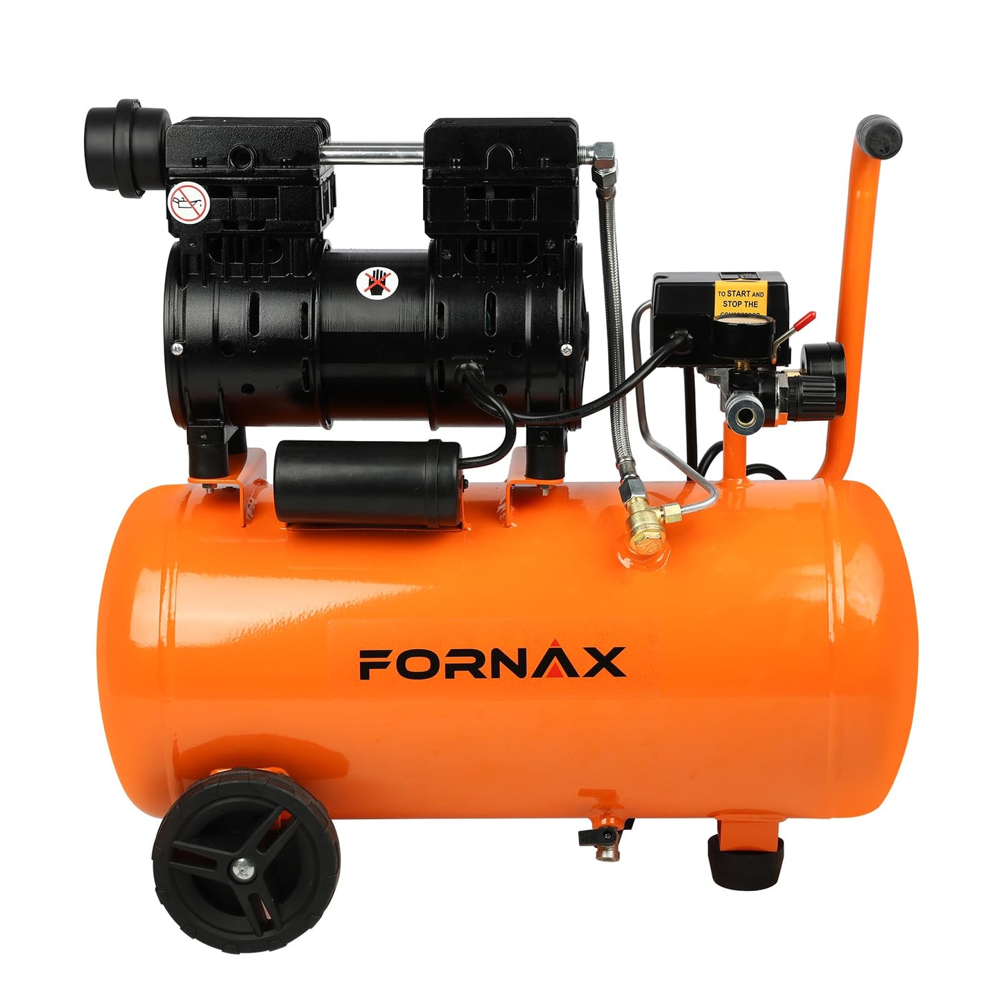 FORNAX Portable Air Compressor 6.4 Gallon, 1 HP 2.2CFM@ 90 PSI Oil Free Air Compressor, Max Pressure 125 PSI, 65 dB Quiet Compressor for Auto Repair, Tire Inflation, Spray Painting, Woodwork Nailing