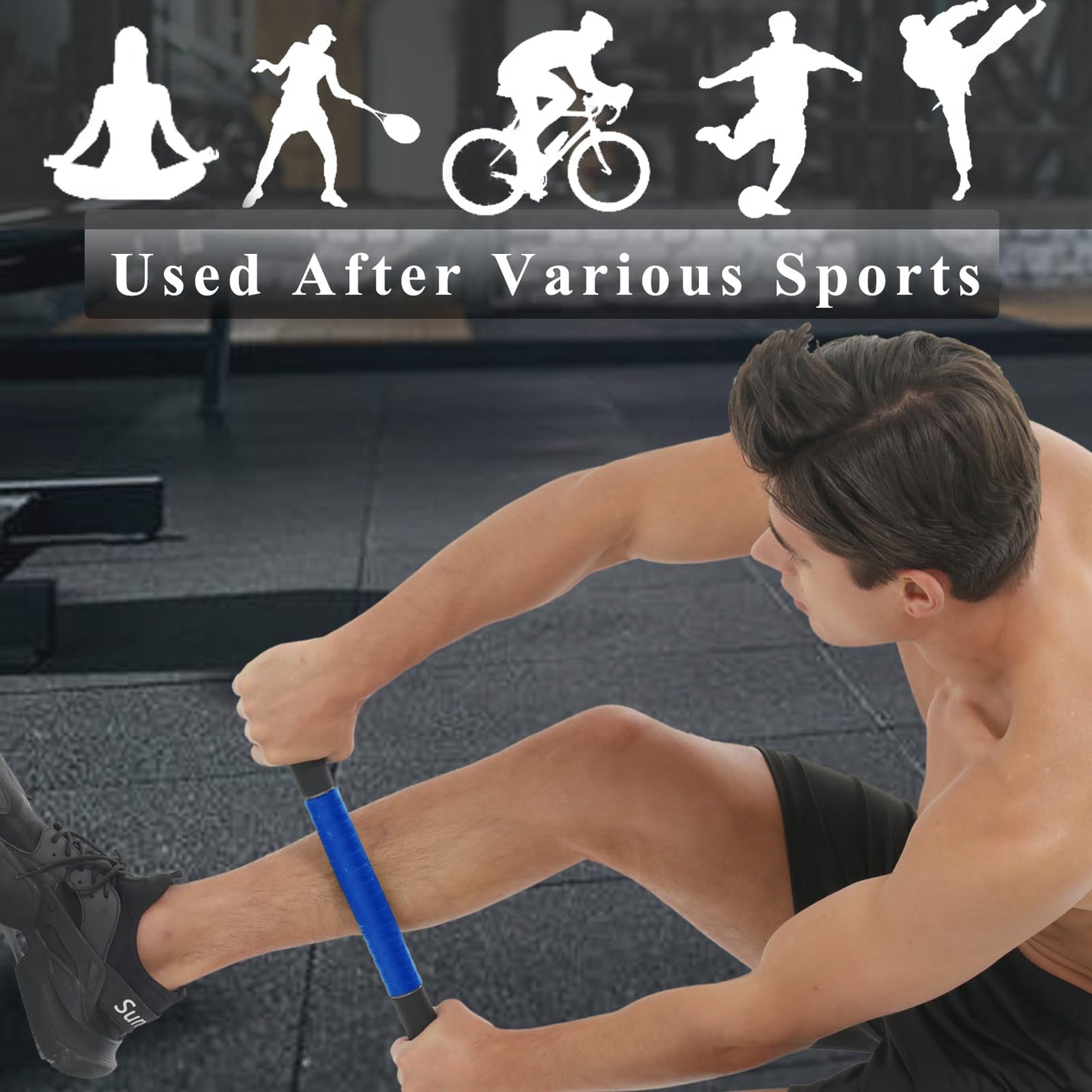 Muscle Roller Massage Stick for Legs Massager Roller-Calf Roller Deep Tissue Release Muscle Soreness, Trigger Points for Legs, Neck, Calves, Thighs, Shins, Back (Blue)