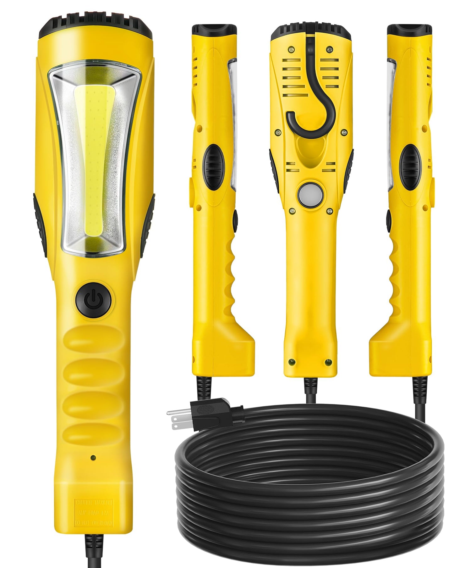 WILAWELS 45 FT 12AWG/3C SJTOW Retractable Extension Cord Reel and 18W 2000LM 25FT LED Work Light Bundle, for Garage, Workshop, Car Repair Scene B45CR06- Y04WL06