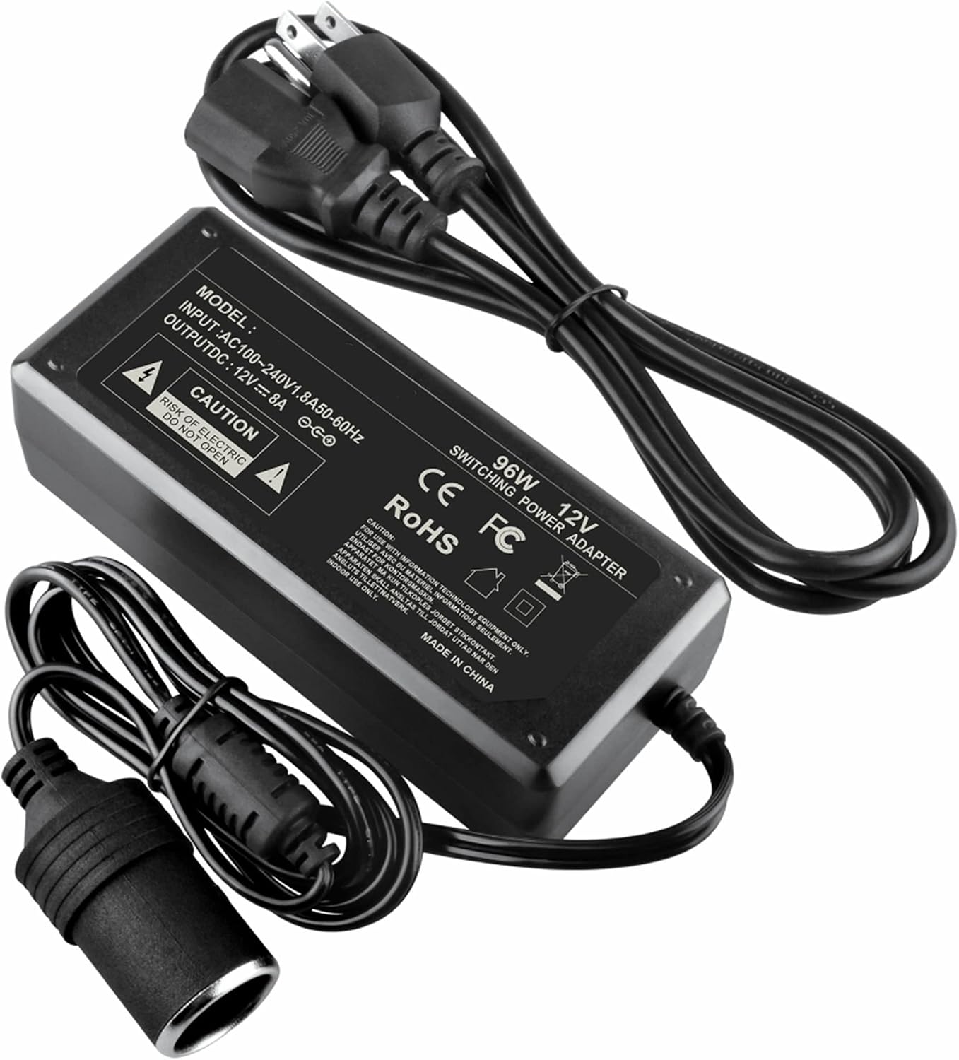 CJP-Geek 100V 240V 12V 8A 96w AC to DC Power Supply ~ to Replacement for Car Lighter Household Socket Car Vacuum