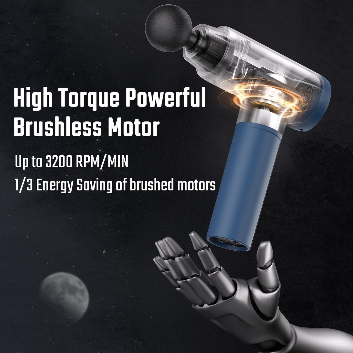 cotsoco Massage Gun Deep Tissue, Muscle Massage Gun Back Massager for Pain Relief, 20 Speeds Handheld Electric Massager Tool with Silent Brushless Motor, Suitable for Gym Office Home Travel