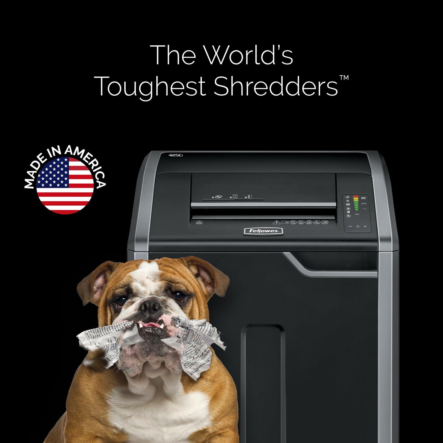 Fellowes Powershred 425Ci 100% Jam Proof Commercial Grade Manual 30-Sheet Cross-Cut Paper Shredder, TAA Compliant (38425), Black
