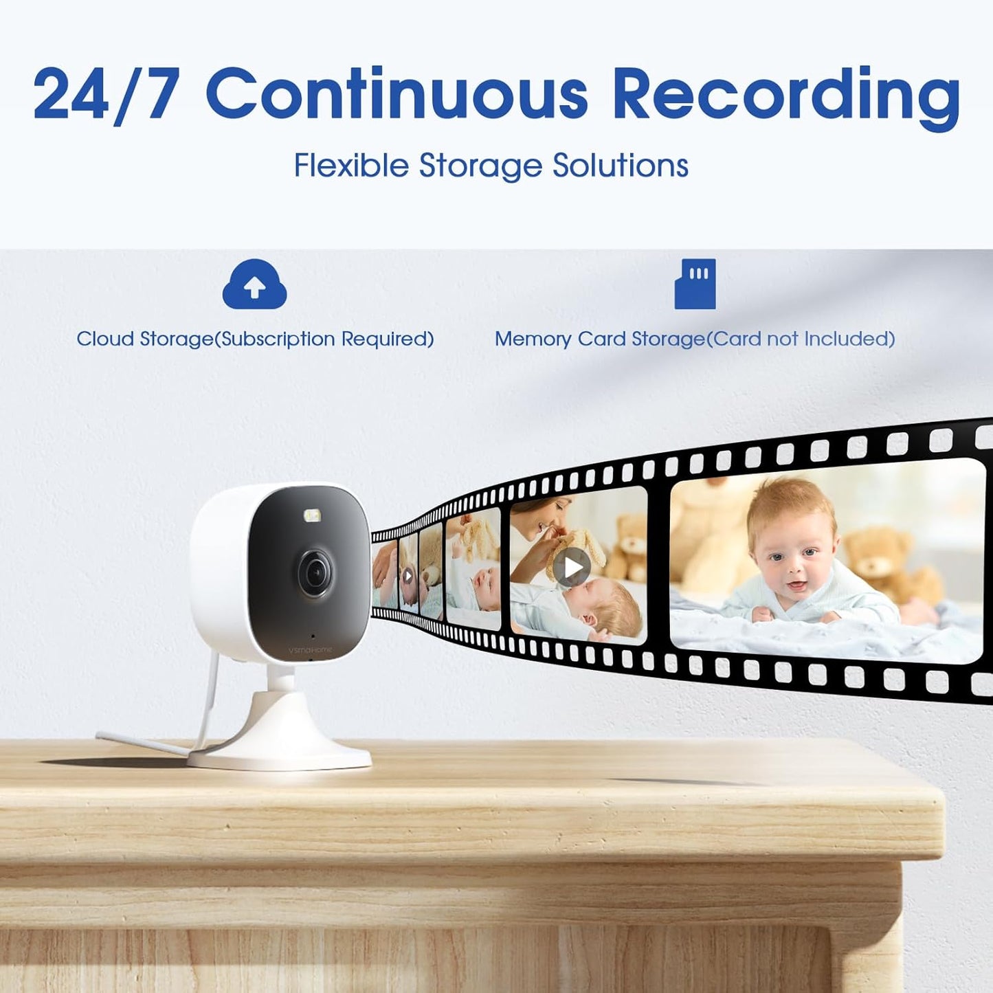 4MP 2.4g/5g 128G Cameras for Home Security with Audio and Video, Indoor Security Camera for Baby Monitor, Outdoor