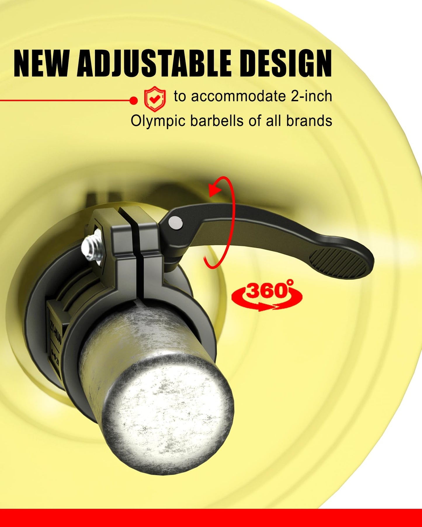 Olympic Barbell Clamps 2 inch Adjustable Barbell Clips Quick Release Pair of Locking Weight Clips for Bars