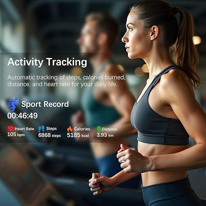 Ring Health Tracker for Women Men, Fit Ring with Heart Rate, Blood Oxygen, Sleep Monitor, Calories, Step Counter, IP68 Waterproof Smart Ring for iPhone & Android, No Subscription Fee (Silver, 11#)
