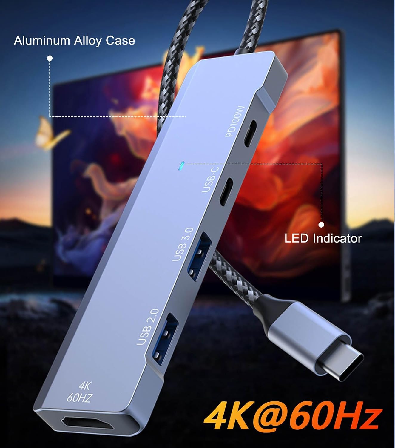vienon 4K@60Hz, 100W 5Gb USB C Hub, USB C to HDMI Adapter USB Type C Adapter Dongle with PD, USB-A &C Ports, Docking