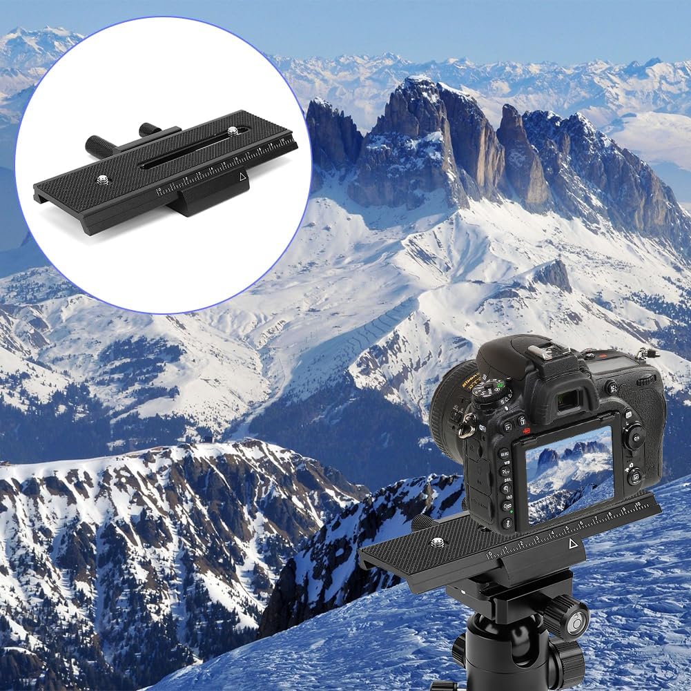Joyzan 2 1/4" Macro Focusing Rail Slider, Way Shot Focus Mount Camera Flash Support Bracket Holder Photography Closeup