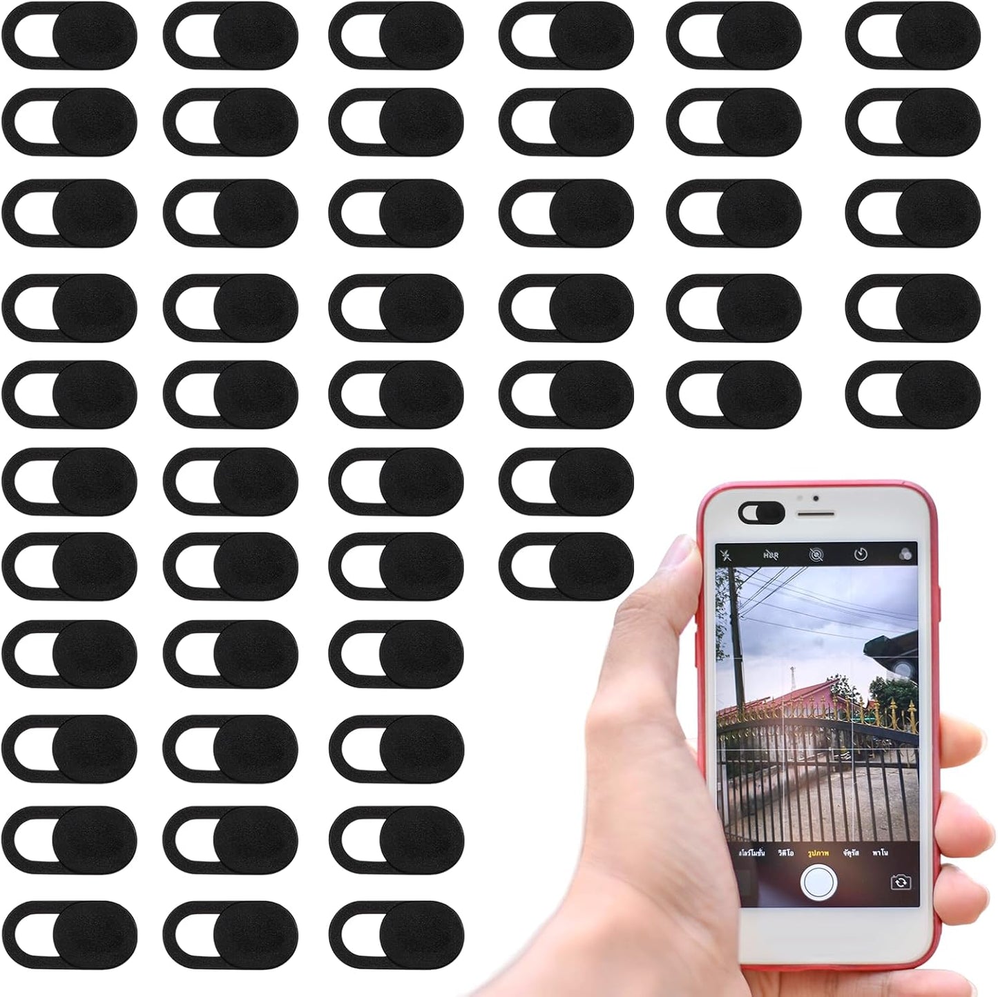 JJUNW 50 0.023 Inch Pcs Webcam Cover Slide, Ultra-Thin Universal Laptop Camera Cover Slide Webcam Cover for Laptop