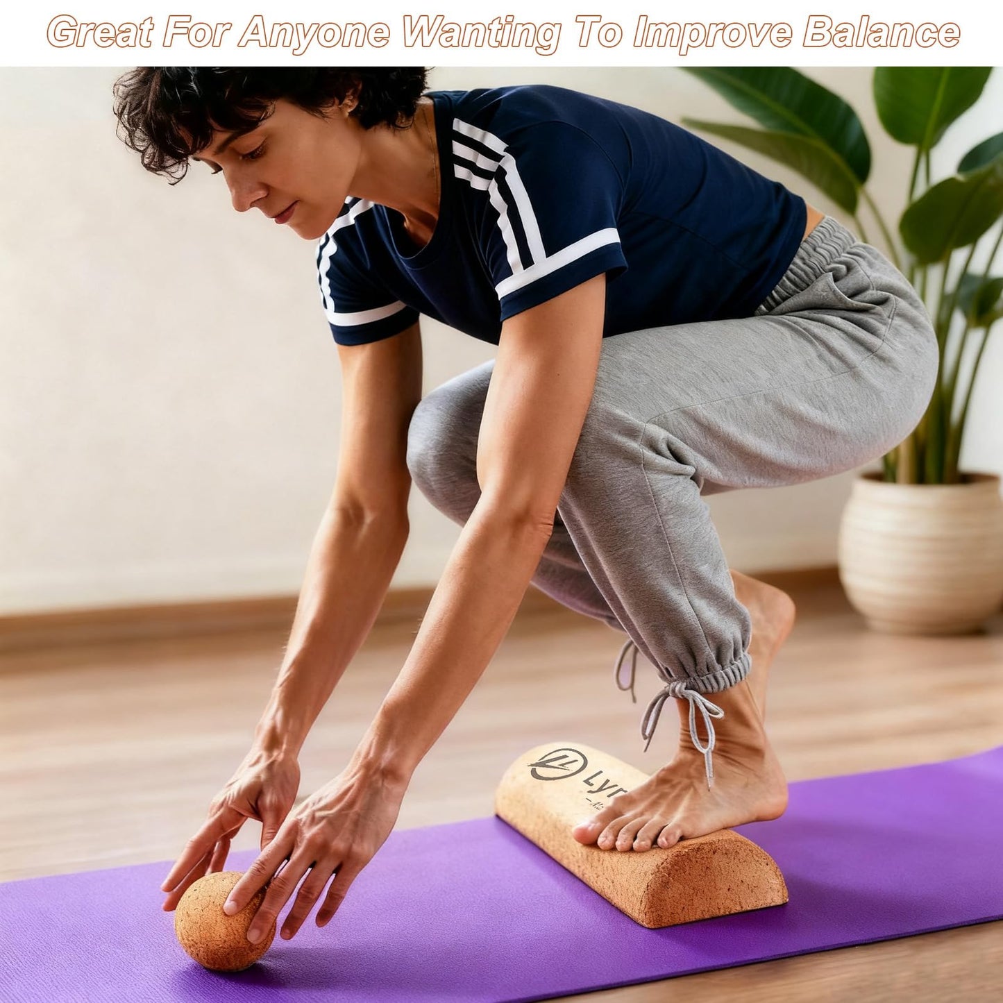Cork Balancing Board Foot Restoration and Balance Kit with Massage Ball & Resistance Bands – Plantar Fasciitis Recovery, Improve Foot Health | Sports & Outdoors Balance Boards