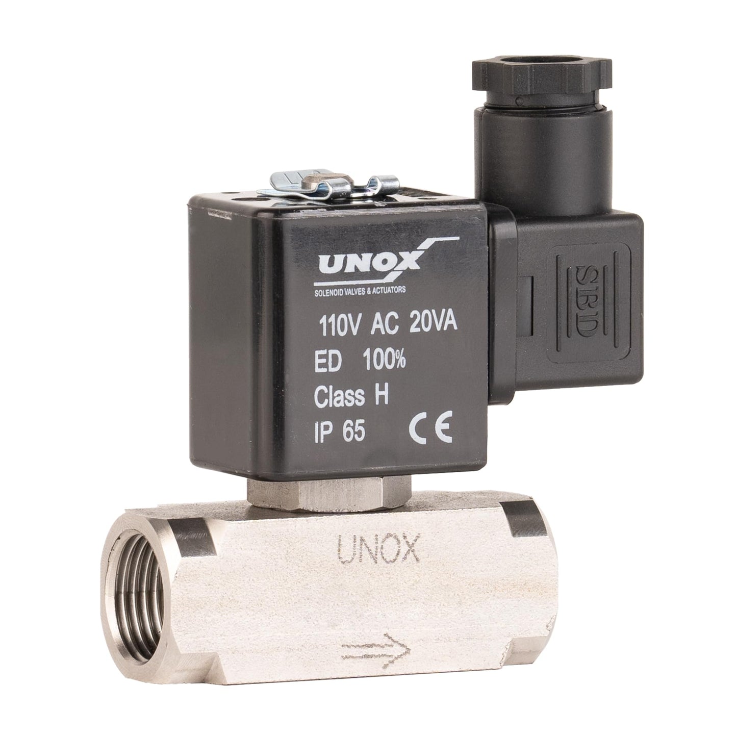 UNOX 3/4" NPT Electric Solenoid Valve 110V AC, Stainless Steel AISI316 Control Valve Normally Closed - 0-232 PSI Multi-Purpose Reliable Control Valve for Water, Air, and Gas - Solenoid Valves
