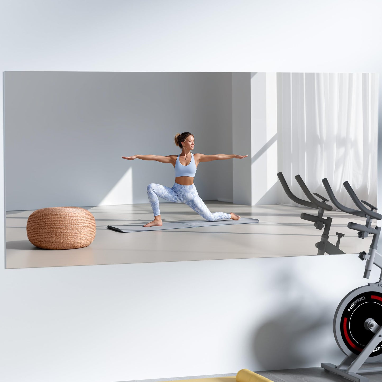 Hasipu Home Gym Workout Mirror 83" L x 39" W-1pcs Large Full Length Mounted Full Body Frameless Mirror for Workout, Yoga, Garage, Bedroom, Dance