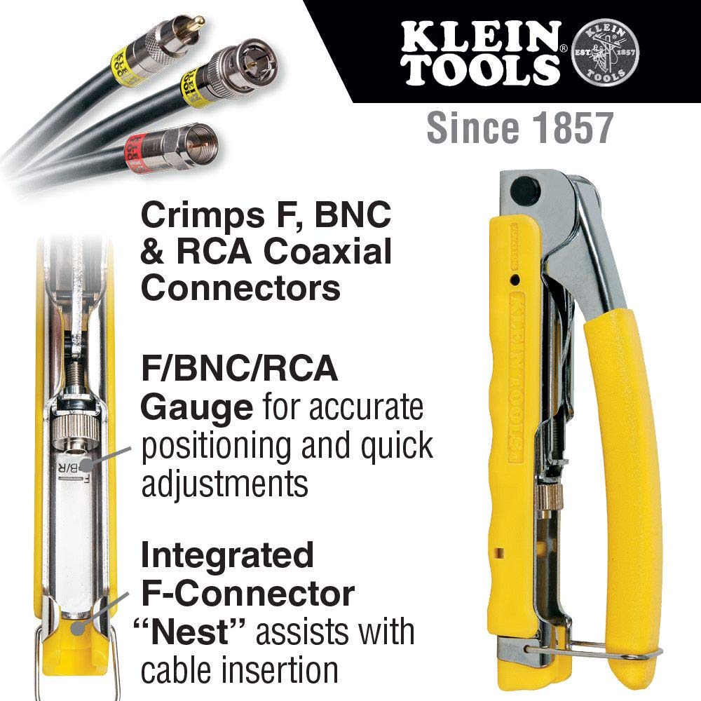 Klein Tools Cable Installation Tool Set with Crimper, Tester, Snips, Punchdown Tool, and Case (6 Pieces)