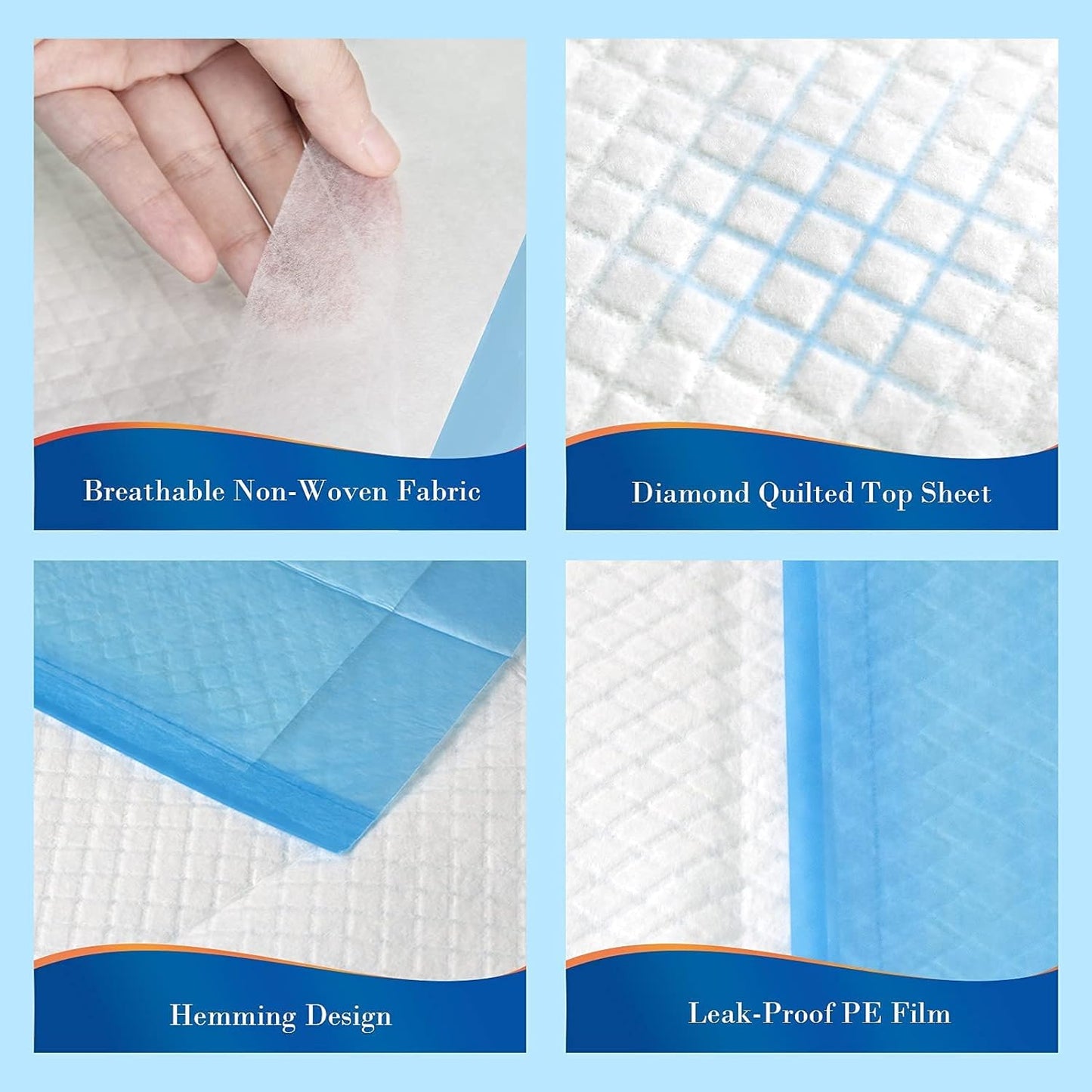 Regine Switzerland Disposable Bed Pads - 100 Count Waterproof Incontinence Underpads | 23"x36" Absorbent & Leakproof