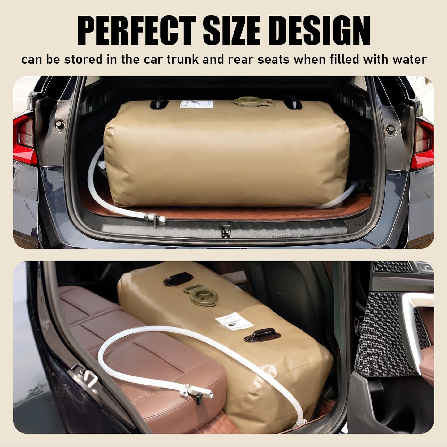 Yellow Drinking Water Storage Bladder,25 Gallon Portable Water Bladder Tank, RV Water Tank, Can Be Used for Storing Drinking Water, Camping, Traveling, Wilderness Survival Patrols, Etc.