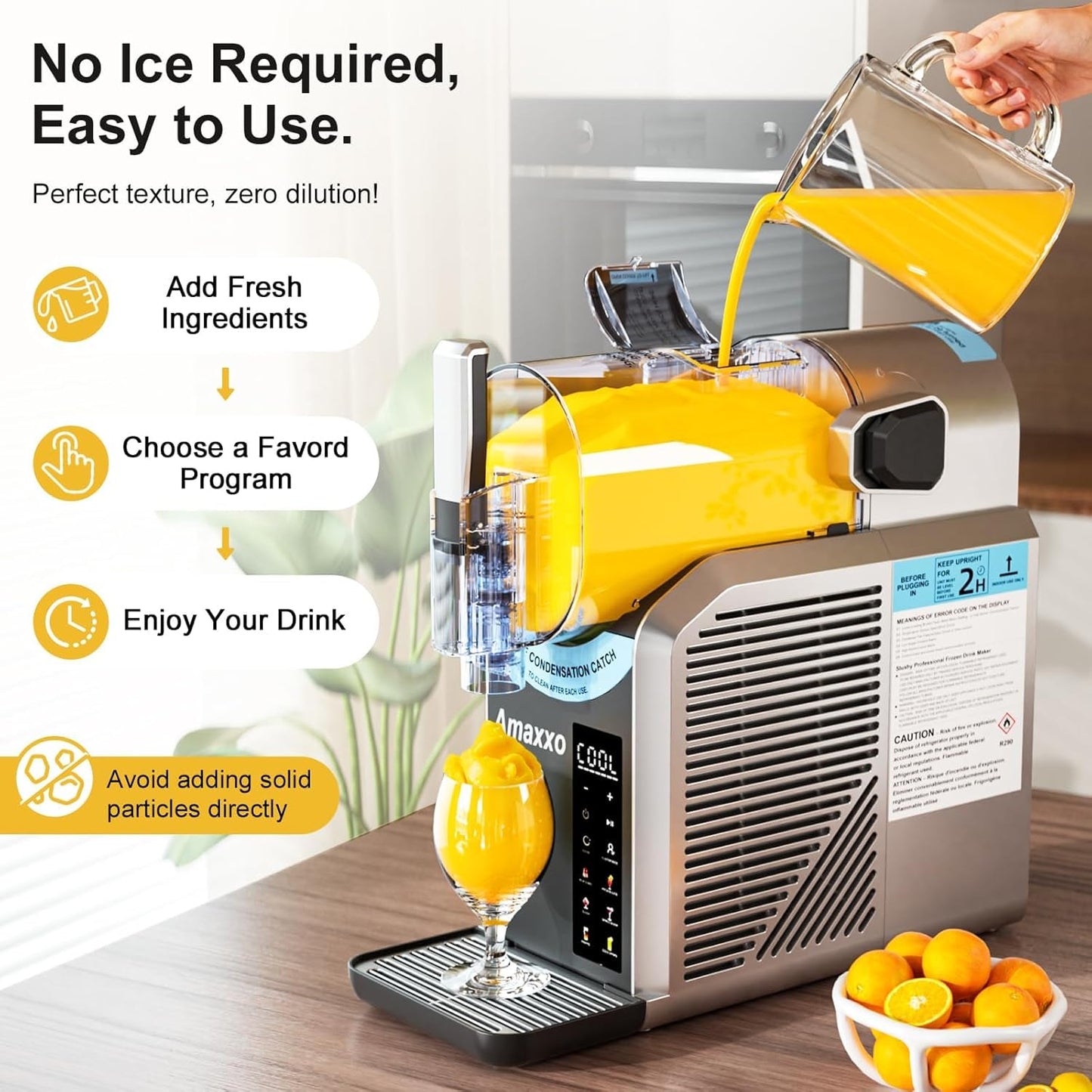 Slushie Machine for Home 15-60Mins - 88oz Slushy Machine Maker No Ice Needed Self Cleaning, Frozen Drink Machine, 7 Preset Programs for Margarita, Frappés, Milkshakes, Soda, Fruit Juice Slushies