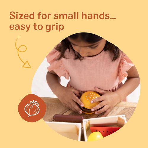Melissa & Doug Food Groups - 21-Piece Wooden Pretend Play Food Set | Kids Kitchen Accessories for Ages 3+