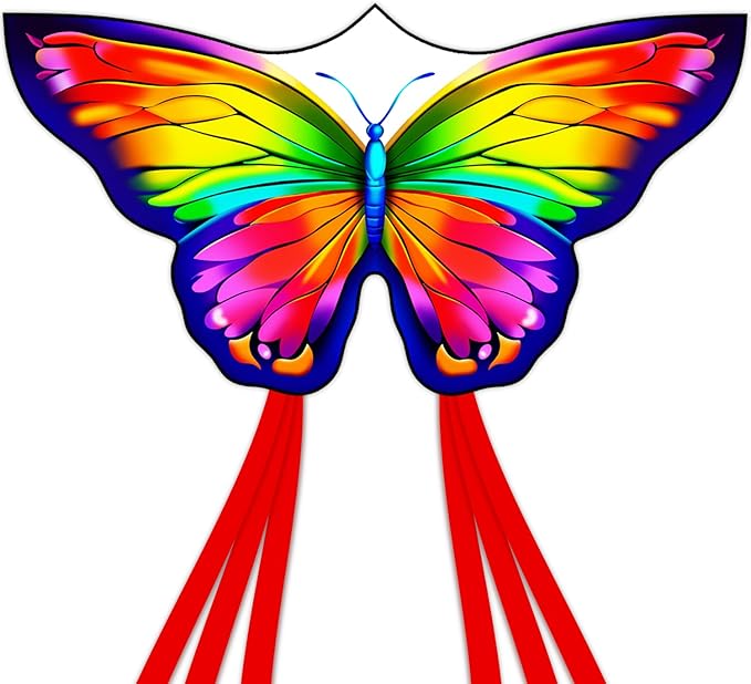 Butterfly Kites for Kids & Adults, Easy to Fly Design with Long Tail for Stability, for Kids Ages 4-8 & Beginners, Beach & Park Use | Family Outdoor Fun