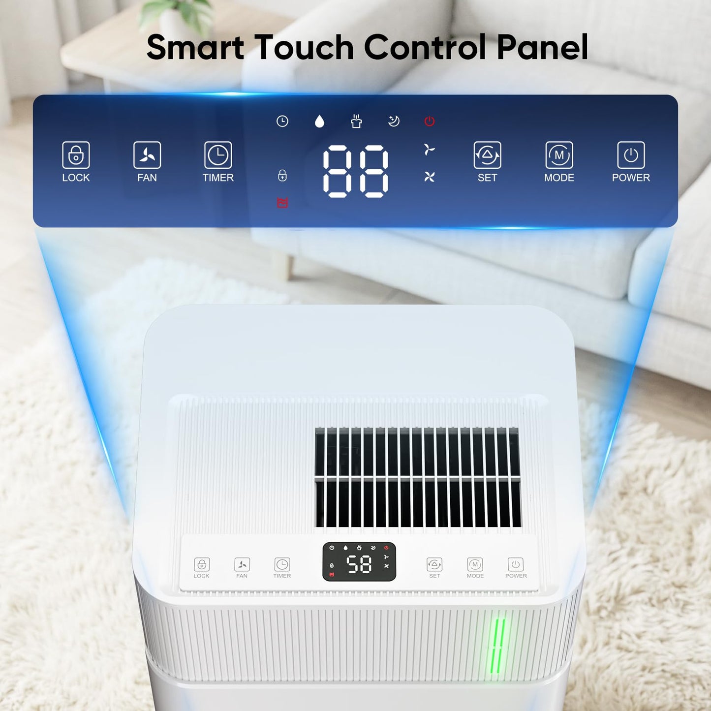 HUMLABS 52 Pints Dehumidifier for Home, 4500 Sq. Ft Dehumidifier for Basement with Drain Hose, 3 Modes, Ultra Quiet, Auto Defrost and 24HR Timer, for Bedroom, Garage, RV and Large Room