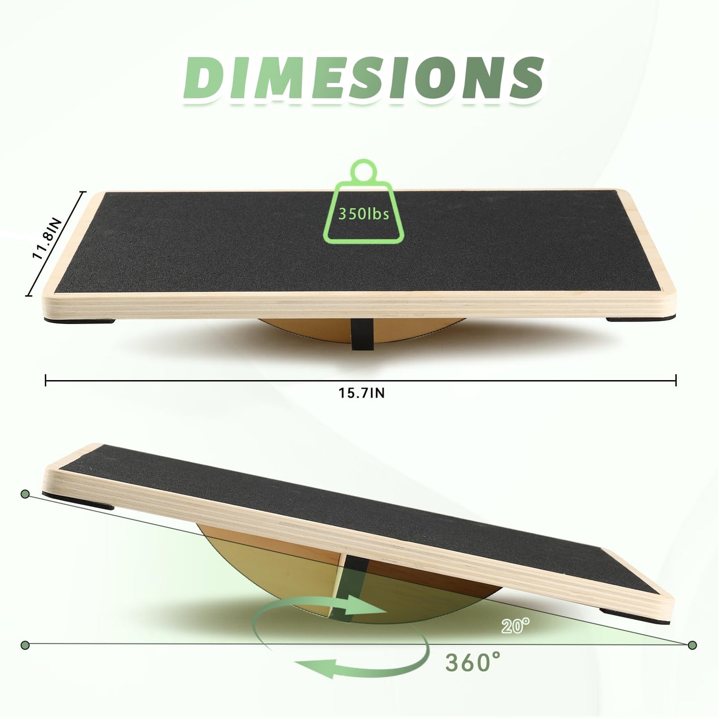 Professional Wooden Balance Board for Adults-Anti-Slip 350LBS Wobble Board for Physical Therapy Standing Desk Core Strength-Rocker Board Balancing Board(360 Degree Rotation)