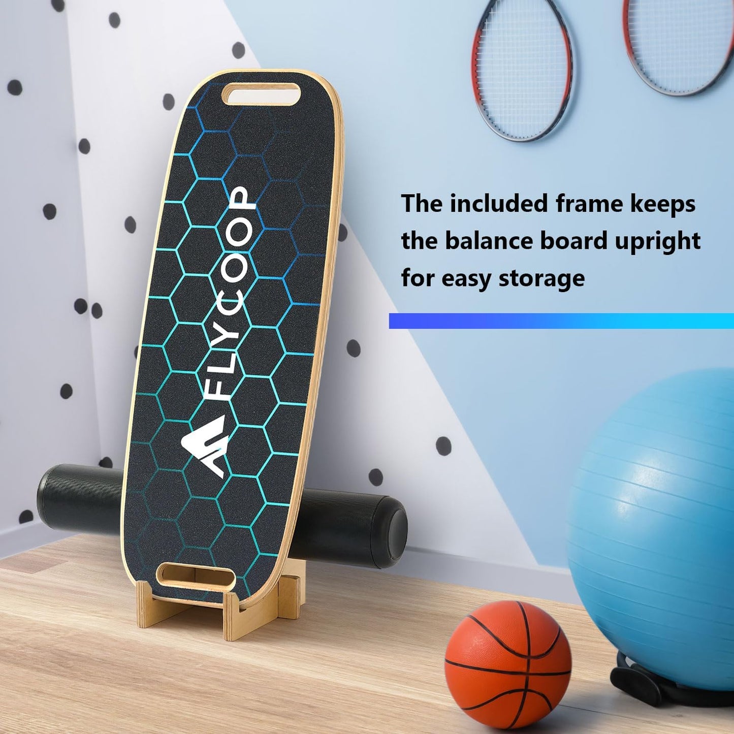 Balance Board for Adult with Adjustable Stoppers: 3 Modes Wobble Board with Roller Exercise Balancing Stability Trainer for Improve Balance Non Slip Surface (Black, with stand)