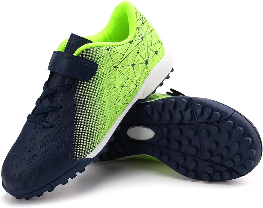 brooman Kids Indoor Soccer Shoes Boys Girls Soccer Cleats Athletic Turf Shoes