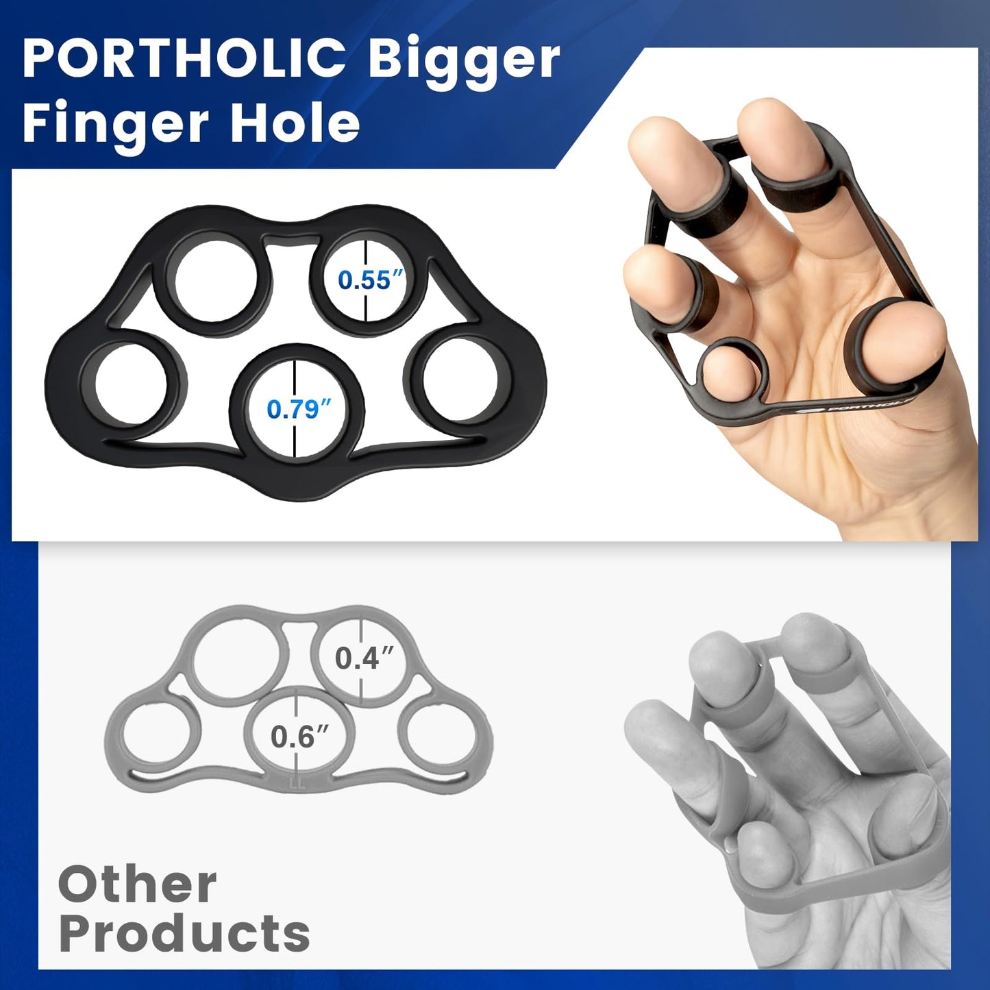 4 Pack Hand Exerciser Grip Strengthener, Finger Stretcher Hand Grip Resistance Bands Hand Strengthener Hand Strengthening Forearm Exerciser for Arthritis