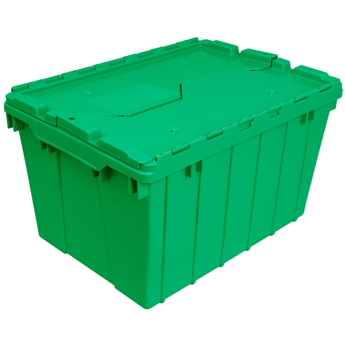 Akro-Mils 39120 Industrial Lidded Plastic Storage Container, Nesting and Stackable Plastic Storage Box with Lid Attached, Organization Tote for Garage and Warehouse, 21.5"x15.25"x12.5", Green (6-Pack)