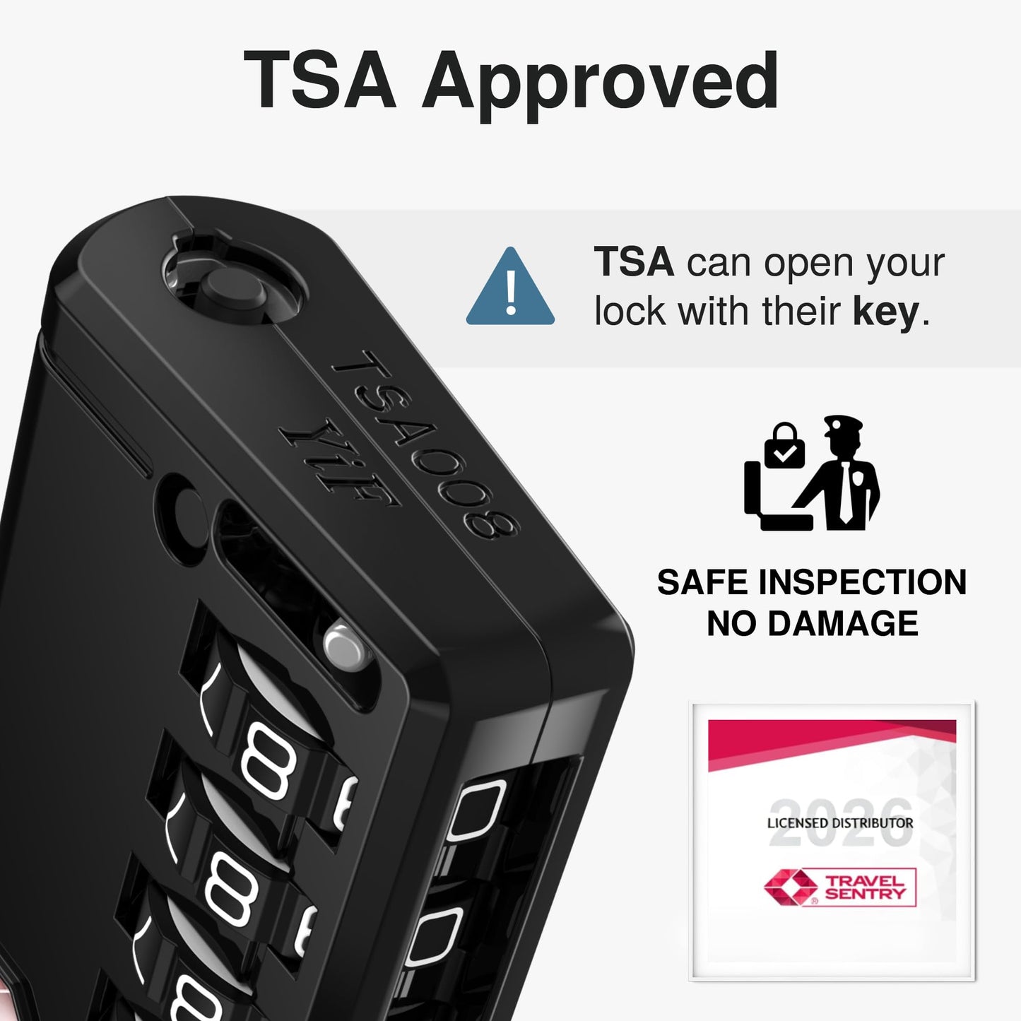 Puroma TSA Approved Luggage Travel Locks with Open Alert Indicator, 4 Digit Combination Resettable Code Zinc Alloy Lock for Suitcase, Backpack, Bag, Toolbox, Locker (2 Pack, Black)