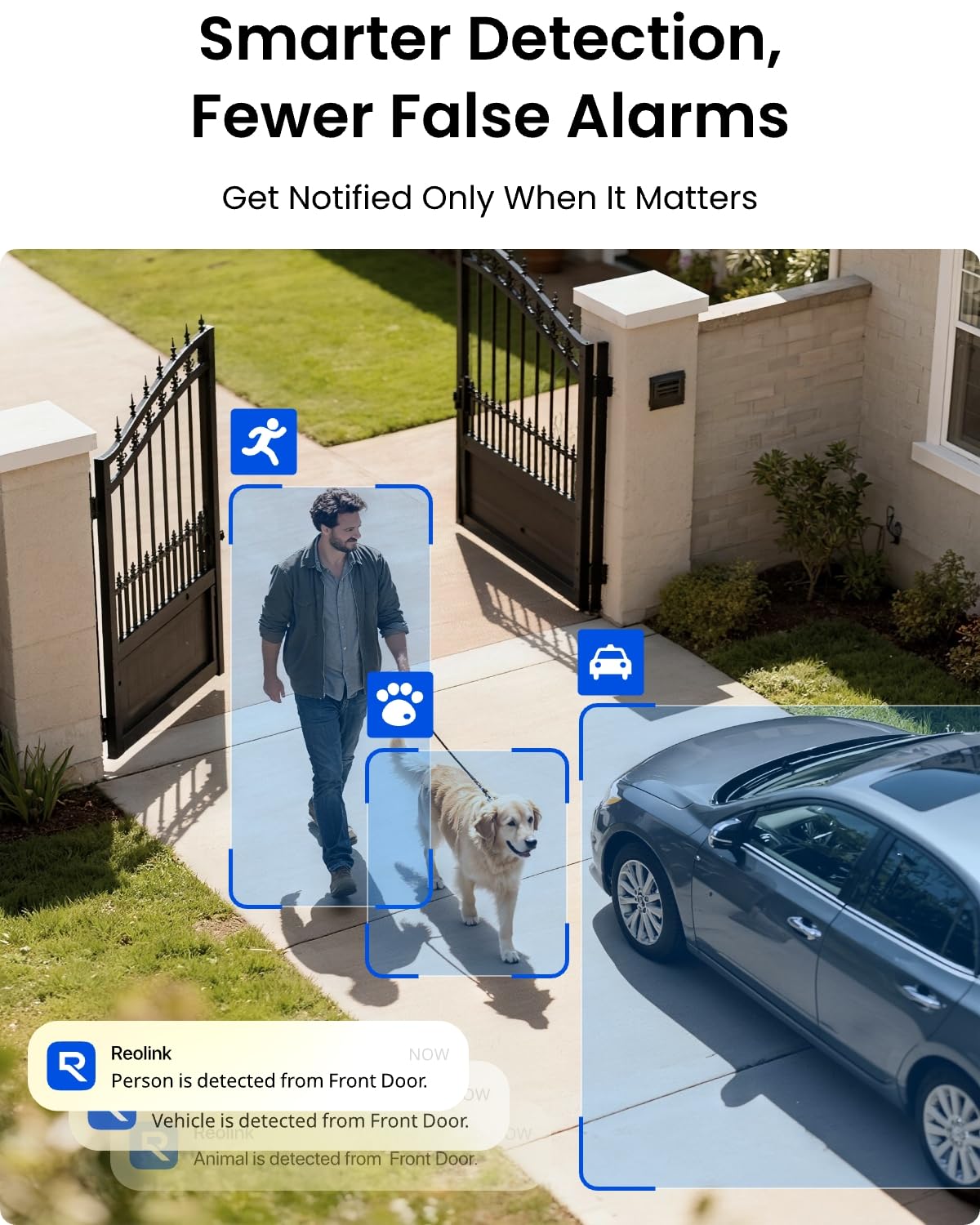REOLINK 4K Security Camera System, 4pcs 4K UHD IK10 Vandalproof PoE Surveillance Cams Outdoor, 8CH NVR 2TB HDD, Color Night Vision, Smart Detection, 2-Way Talk, IP67 Weatherproof, RLK8-800V4
