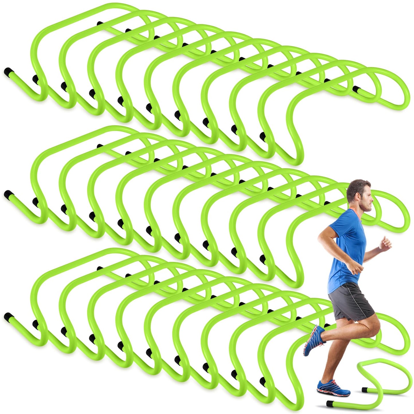 Wettarn 30 Pcs 6" Speed Agility Training Hurdles Plyometric Practice Agility Hurdle for Adults, Athletes, Basketball, Baseball, Soccer, Football Indoor Outdoor Sports Equipment(Blue)