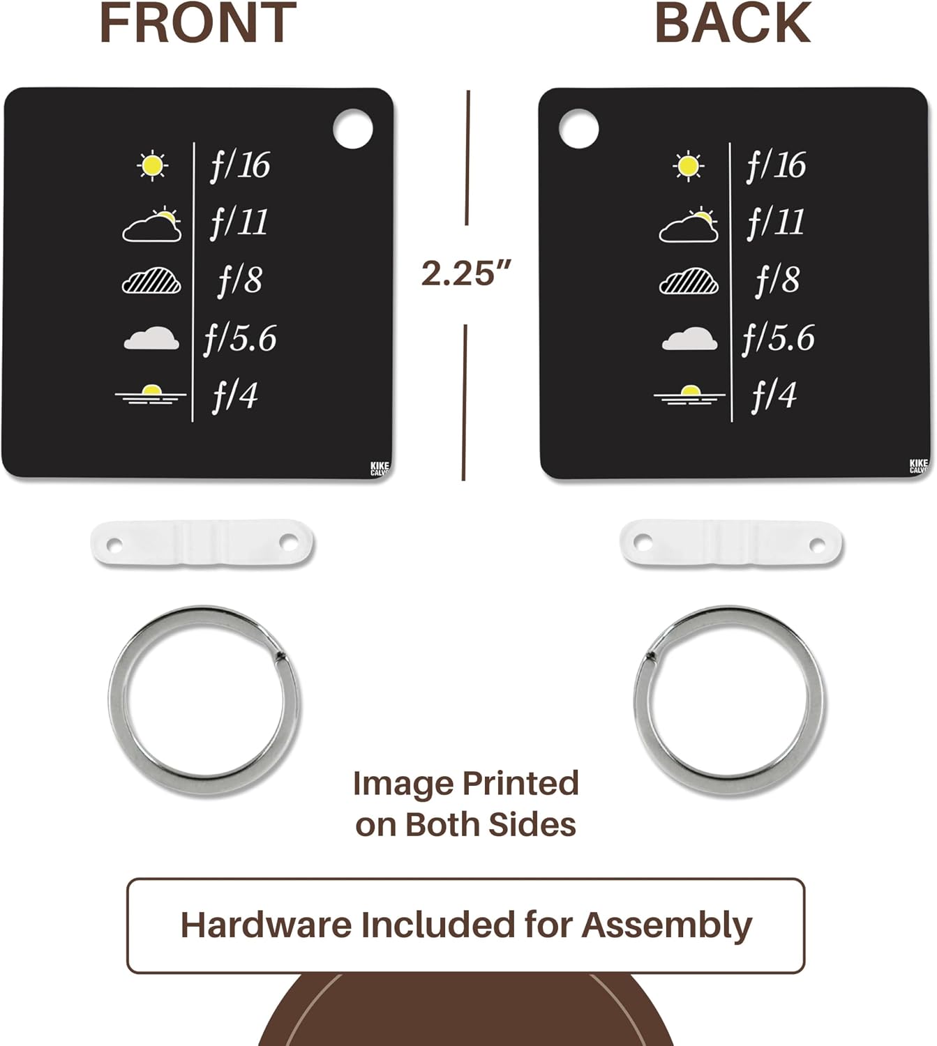 3dRose Light Metering Aperture Table Key Chain - Daylight Exposure Guide