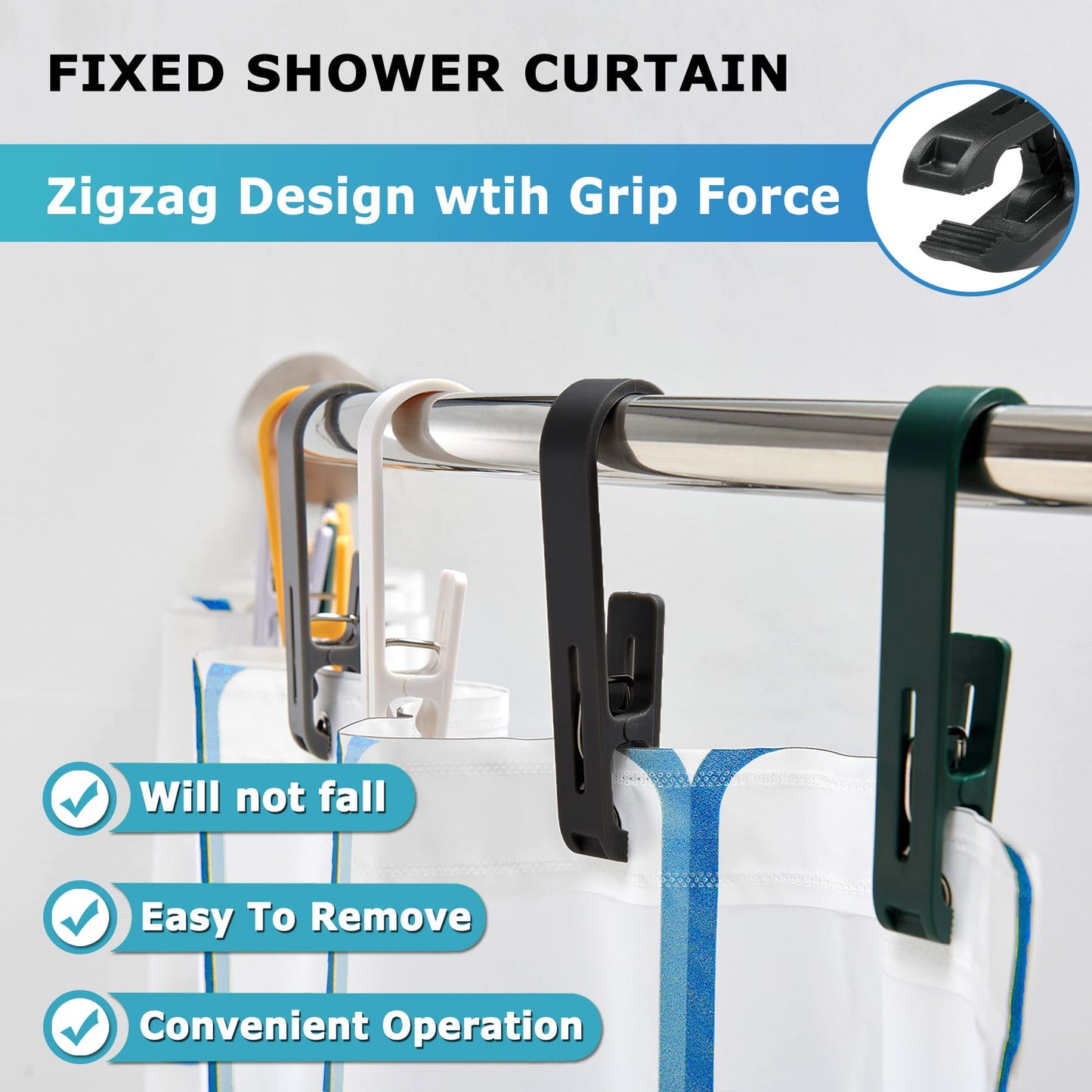 XoYoZo Laundry Hooks with Clips Hanger Closet Organizer Clamps Socks Boot Bras Towels for Bathroom Wardrobe Kitchen Office 4Pcs (Green)