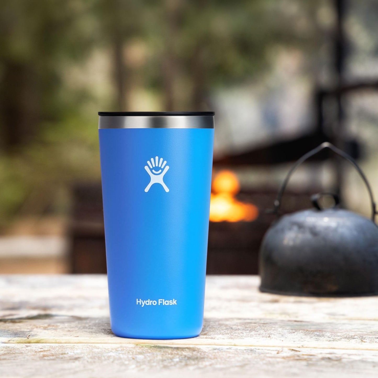 Hydro Flask All Around Tumbler Press-in Lid, Insulated Travel Mug, Stainless Steel Coffee Cup 20 Oz Cascade Blue