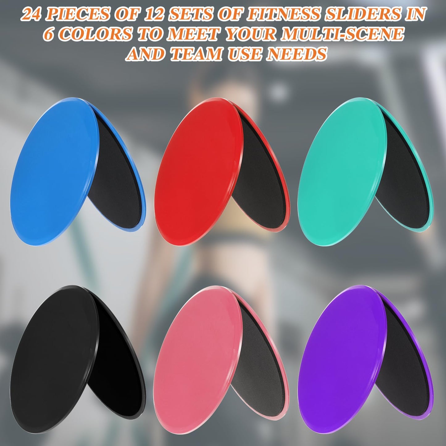 24 Pcs Core Sliders Bulk Exercise Glider Discs Gifts for Group Training Classes Fitness Slider Workout Dual Sided AB Pads for Gym, Home, Yoga, Pilates, Strengthen Abdomen, Burn Fat, Improve Balance