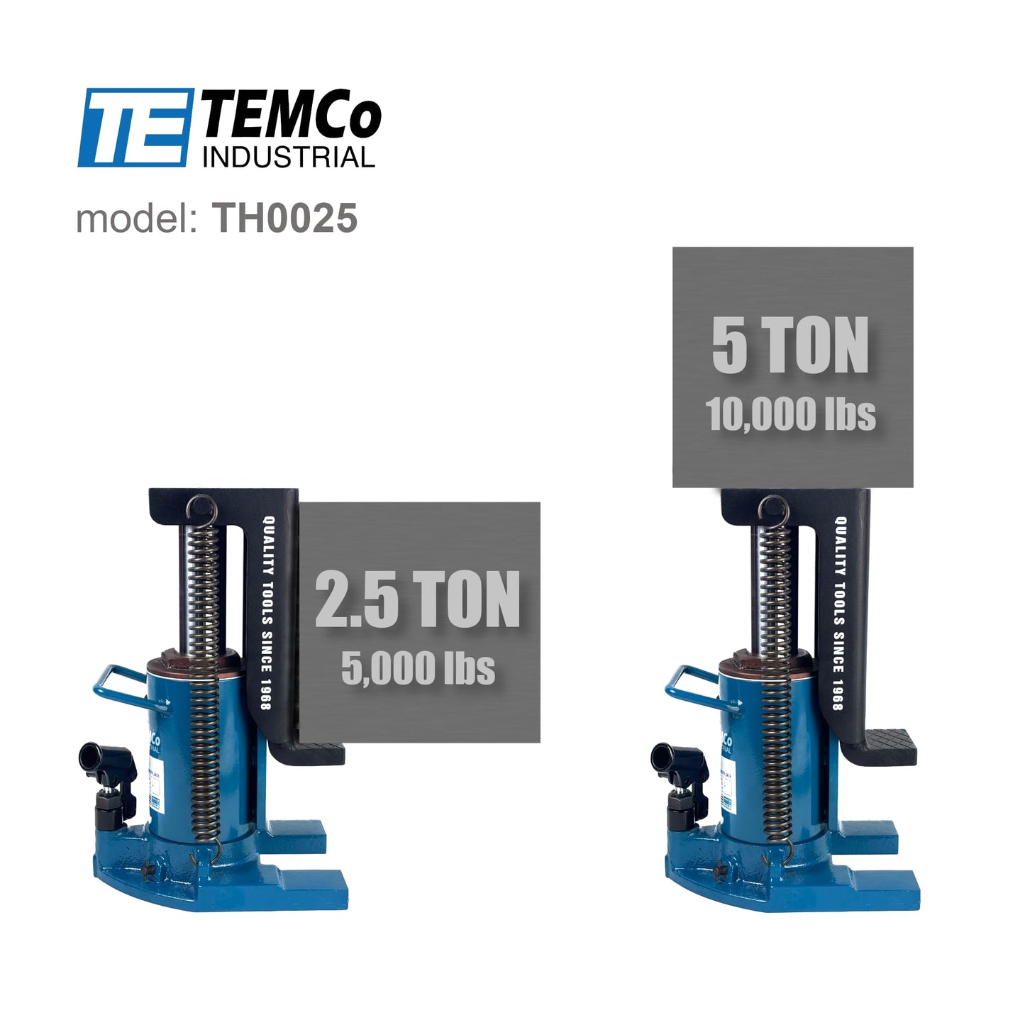 TEMCo Hydraulic Container/Machine Toe Jack (2.5 Ton - 5 Ton) Lift Capacity TH0025
