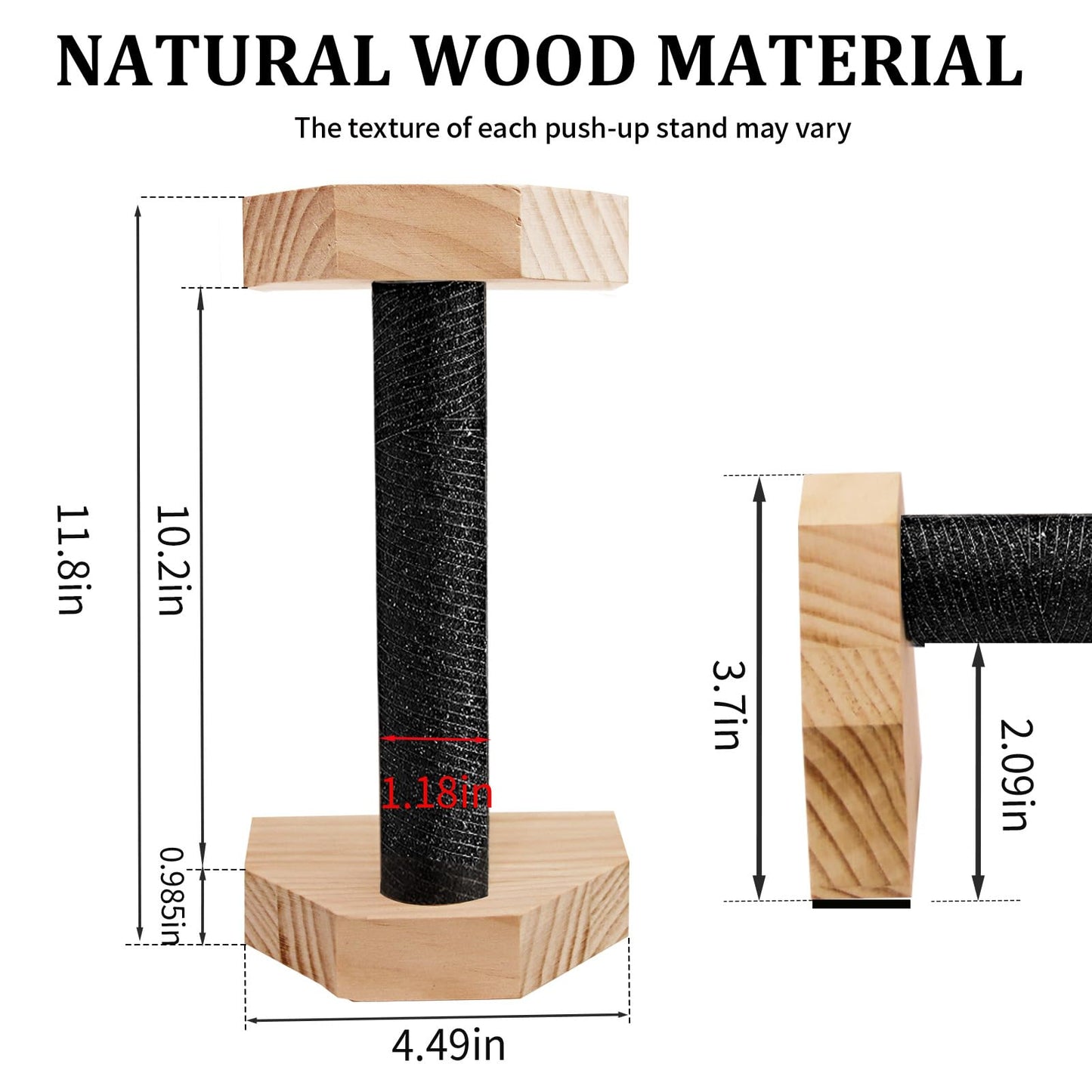 Push Up Bars Wooden Parallettes for Calisthenics Equipment, 600lbs Capacity Non-Slip Pushup Stands for Floor, Strength Training Handstand Blocks for Home Gym, Solid Wood Parallettes Bars