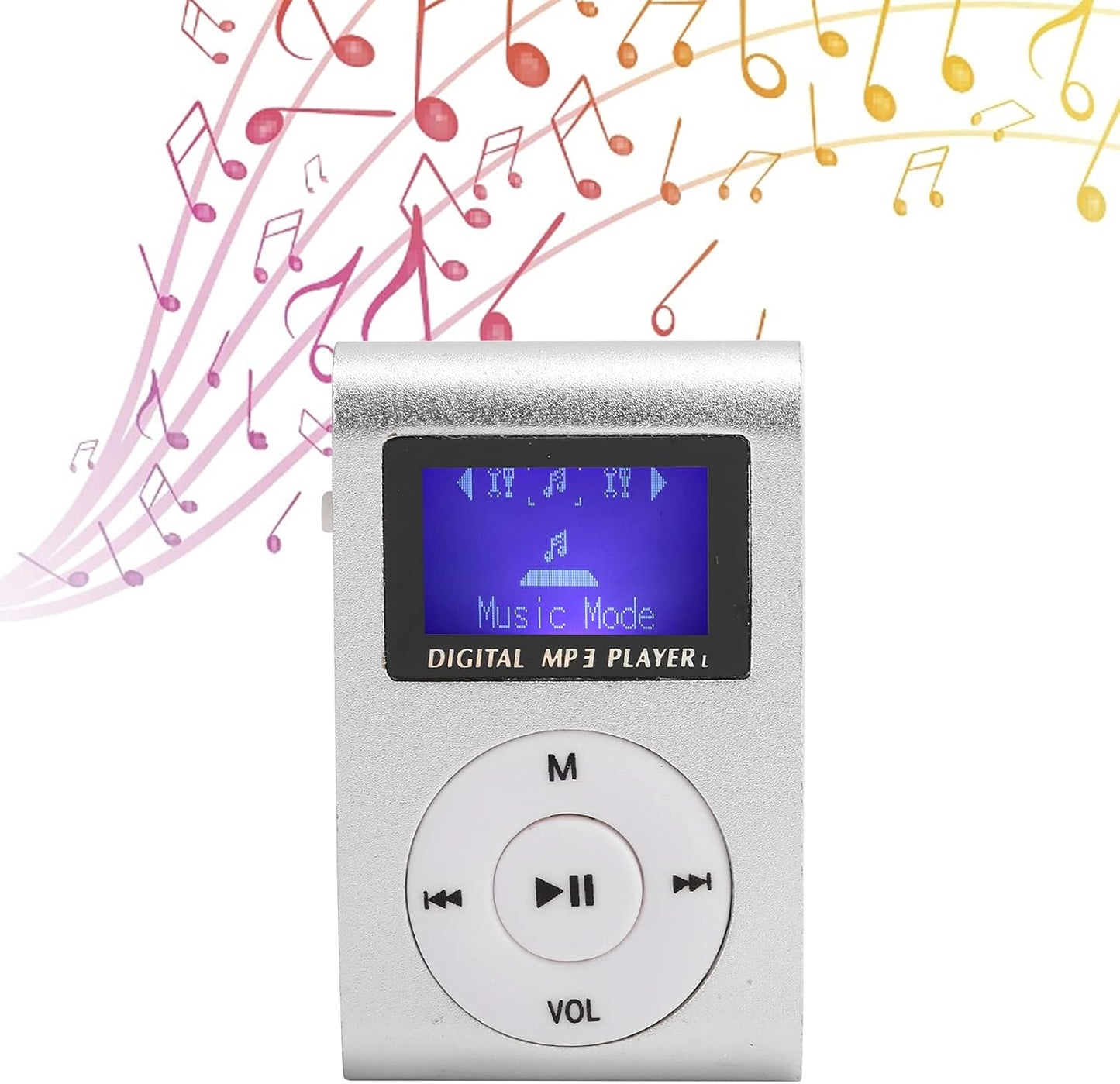 Zerone MP3 MP3 Mini Player, Portable Mini Player Sports Digital Media Player BackClip LCD Screen Support Memory Card