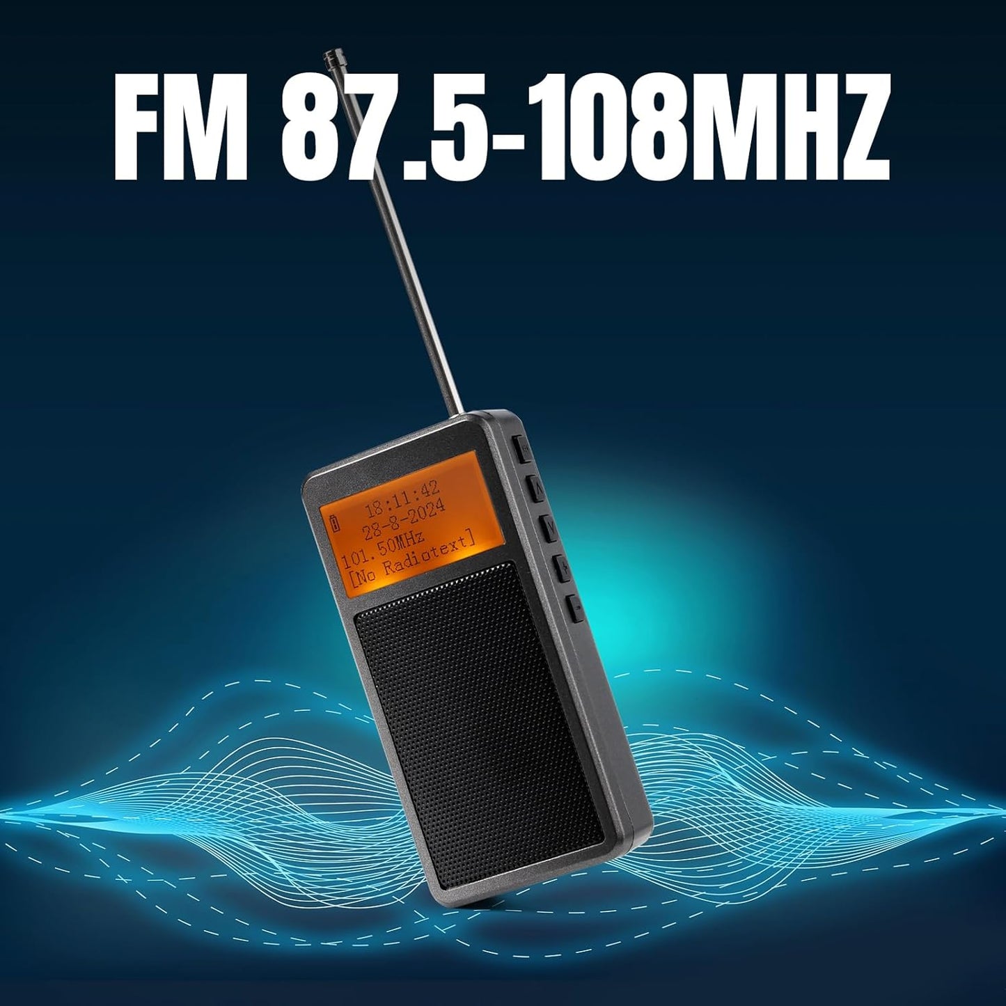 Raddy RF205 MP3 FM Radio with Bluetooth Headphone Output, Portable Pocket Mini Radio FM-to-Bluetooth, Dual-Mode BT