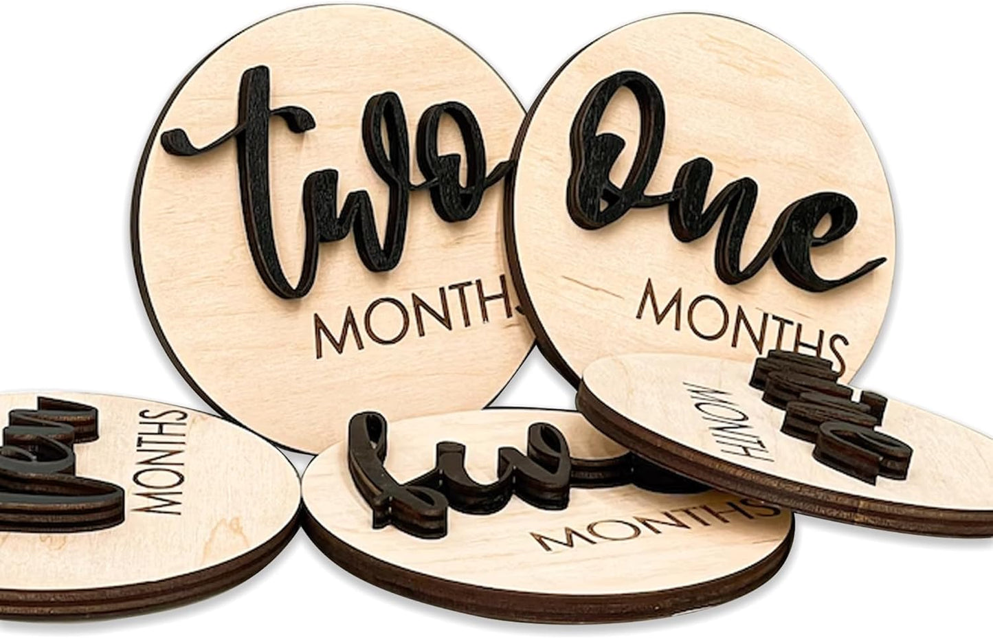 (S001) Baby Monthly Milestone, Wooden Baby Milestone Signs, Monthly Milestone Wood Discs, Baby Milestone Discs