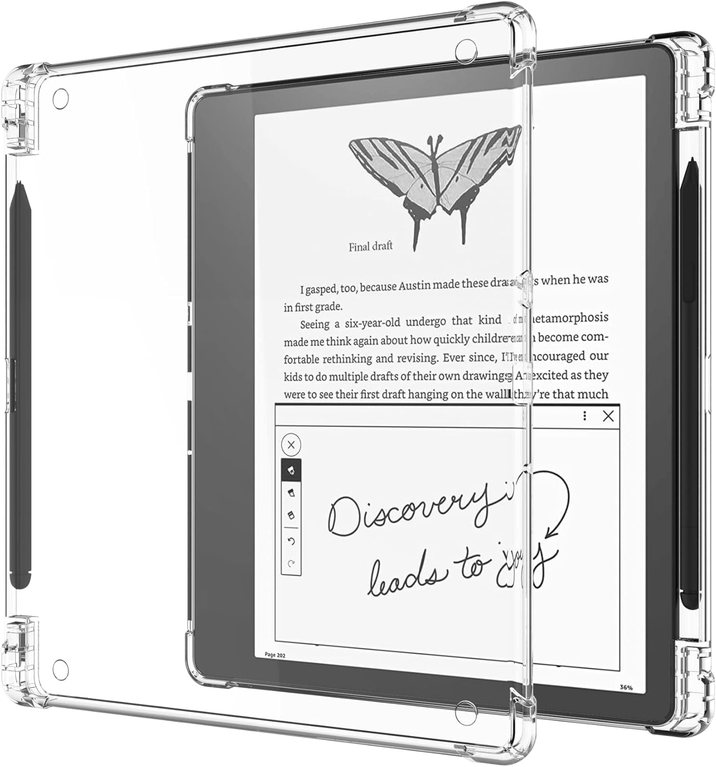 KEEXYICC 10.2" (2024 2022 Clear Case Compatible with Kindle Scribe Release/ Release) Skin Cover with Pen Holder