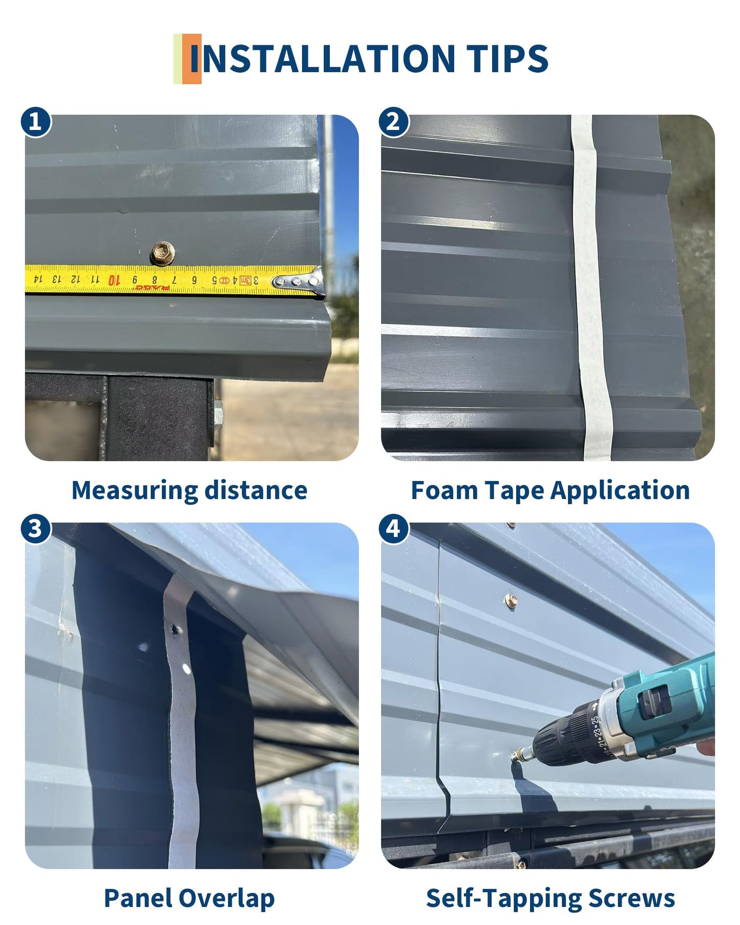 Garvee 10'x15' Metal Carport, Heavy Duty Car Ports Kit All-Weather for Pickup Trucks, Boats, RVs, Tractors, Reinforced Frame with Anchors