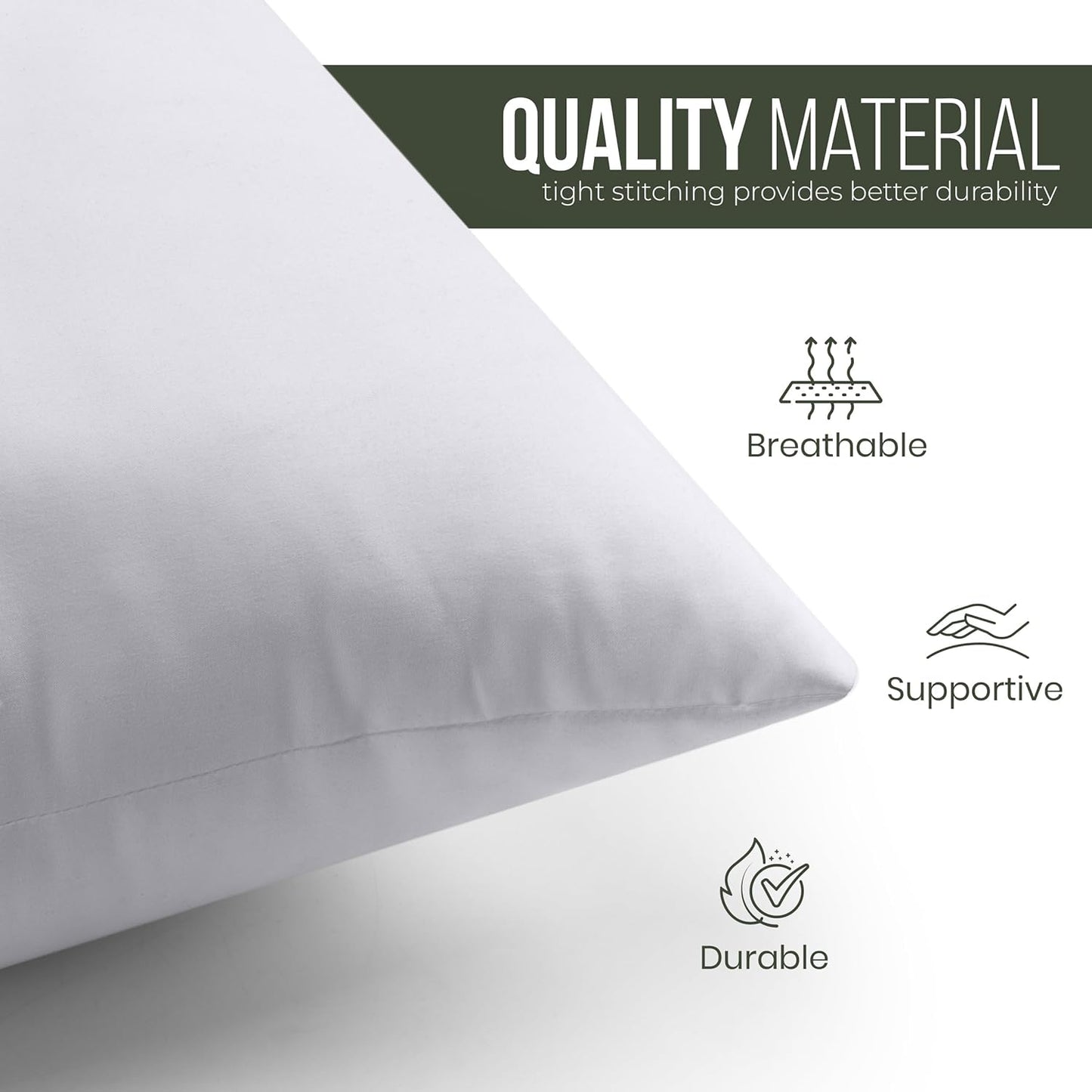 Utopia Bedding Throw Pillow - Fluffy 16x16 Inches Down Alternative Cushion in White | Perfect for Bed, Sofa & Couch