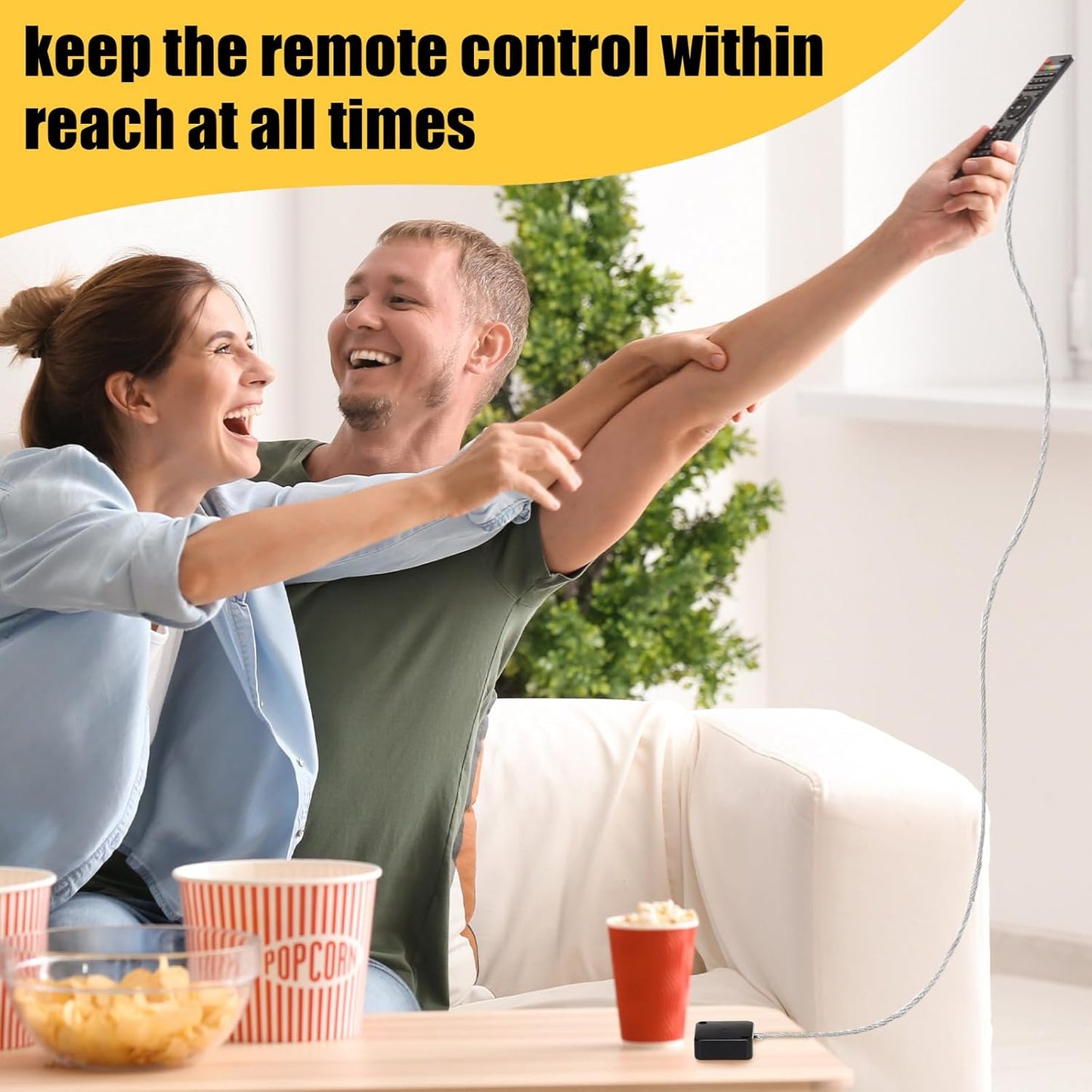 Mimorou 9 6.5 Pcs ft Retractable Security Cable Lock with Double Sided Adhesive and Screws TV Remote Control Tether