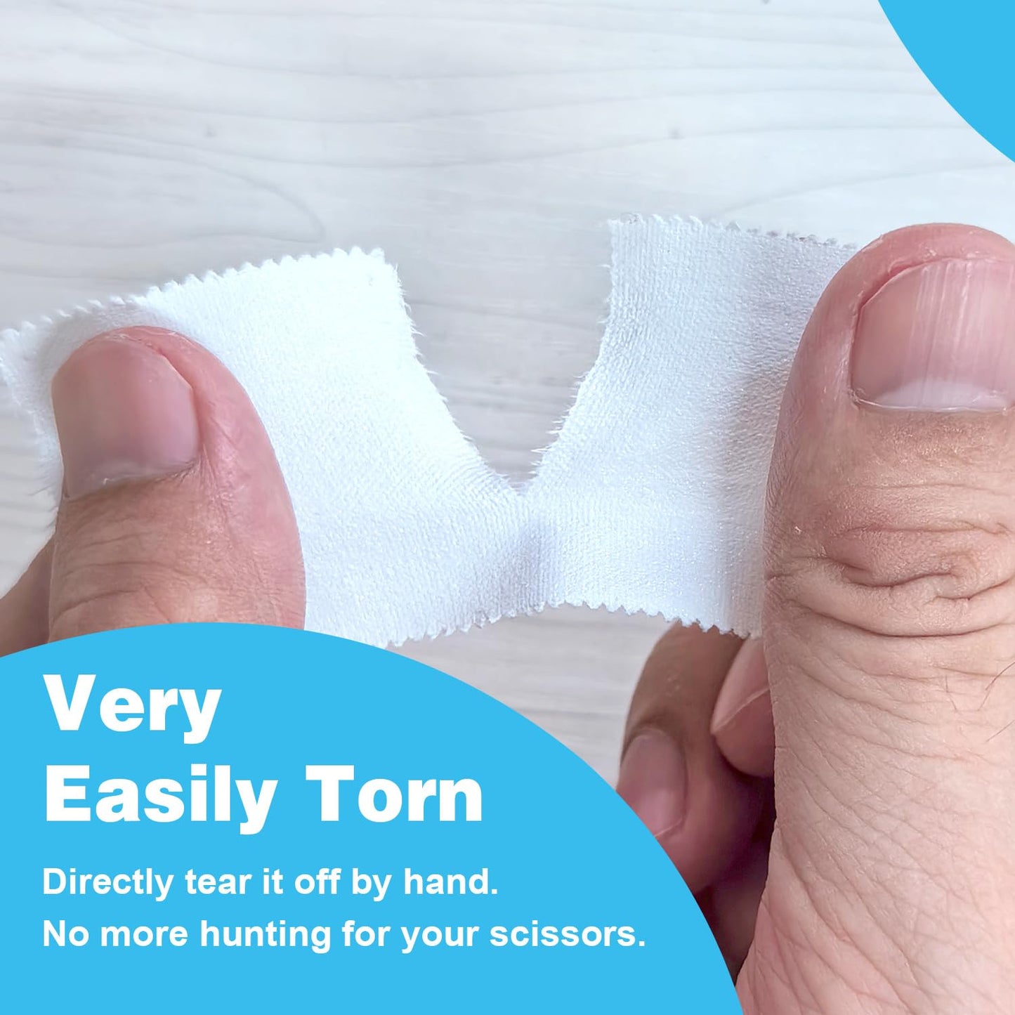 COMOmed Athletic Tape - White Sport Tape - Easy Tear, Strong, No Sticky Reduce Wrist Ankle Tape for Athlete & Medical Trainers (2, White, 1.5 in x 45 ft)