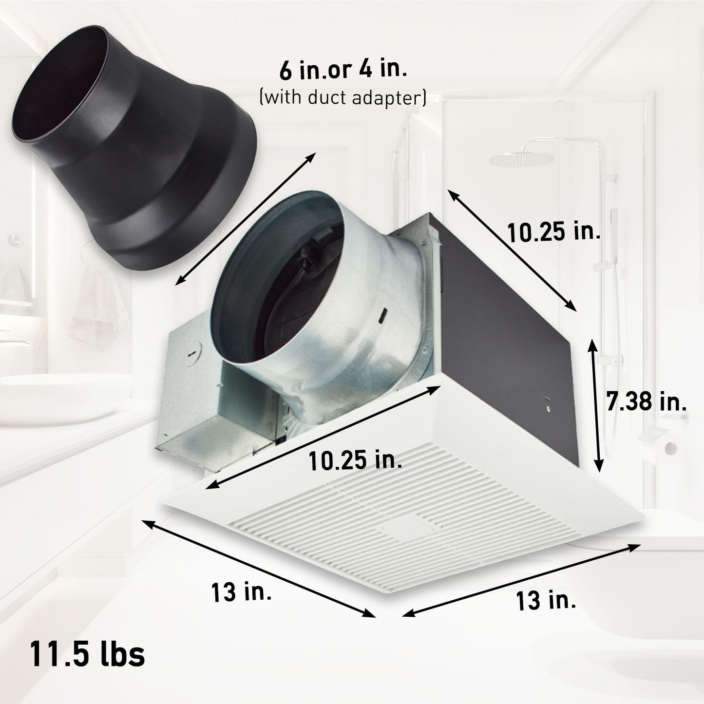 Panasonic WhisperGreen Select Ceiling Mount Exhaust Fan, Customizable, 50-80-110 CFM, FV-0511VK3