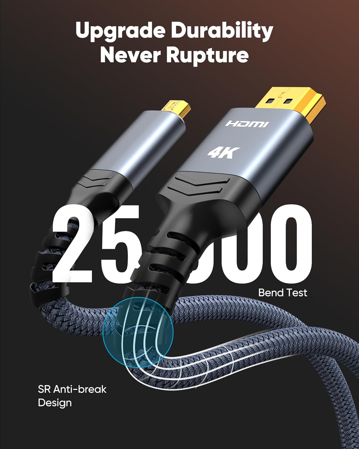 4K 15 4K@60Hz, Highwings Micro HDMI to HDMI Cable FT, Micro HDMI Cord HDR Compatible for DSLR Camera, Raspberry Pi