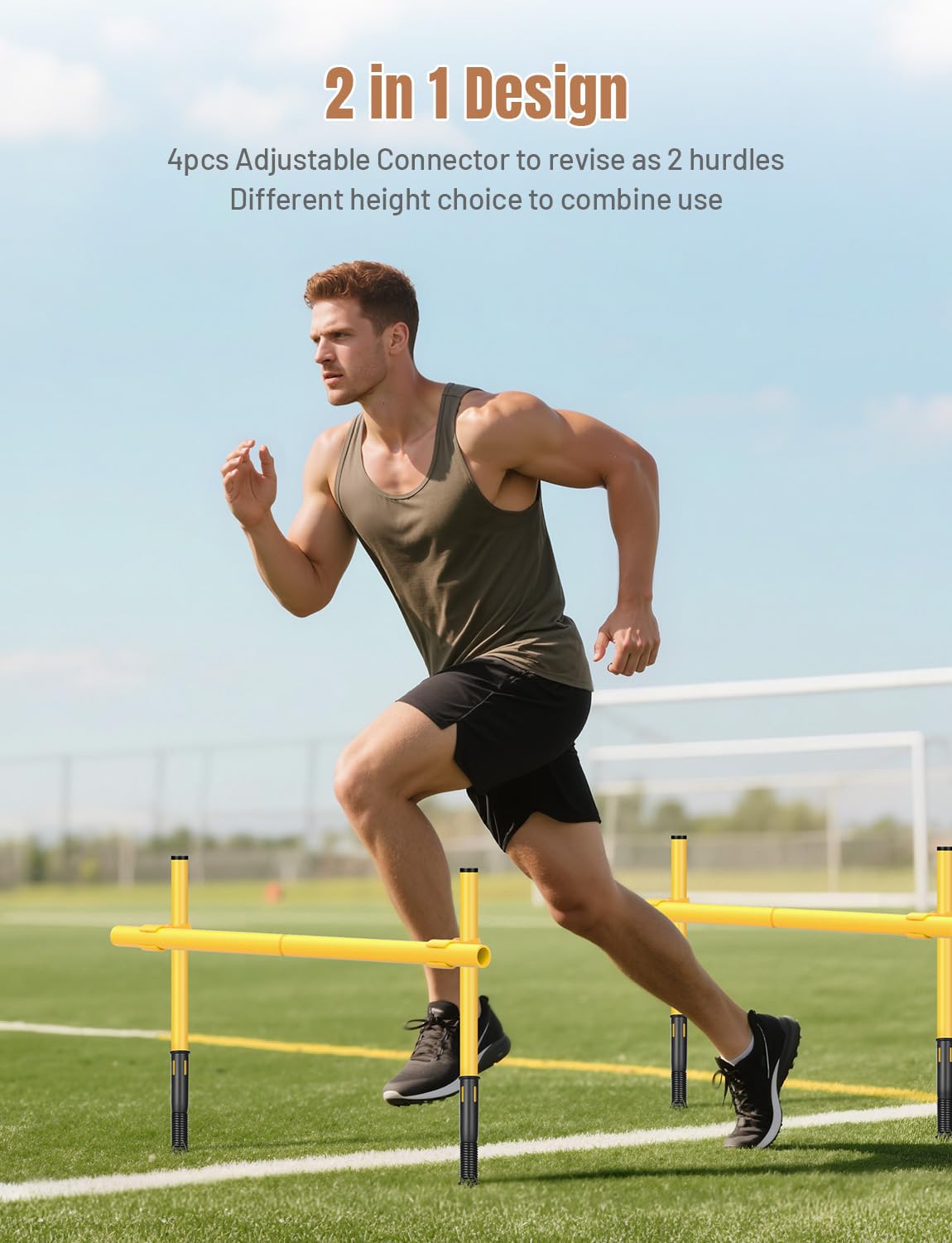 GHB Agility Poles 6 Pack 6ft Sports Soccer Training Poles,Detachable Speed Training Equipment Football Accessories (6 Pack 6ft)